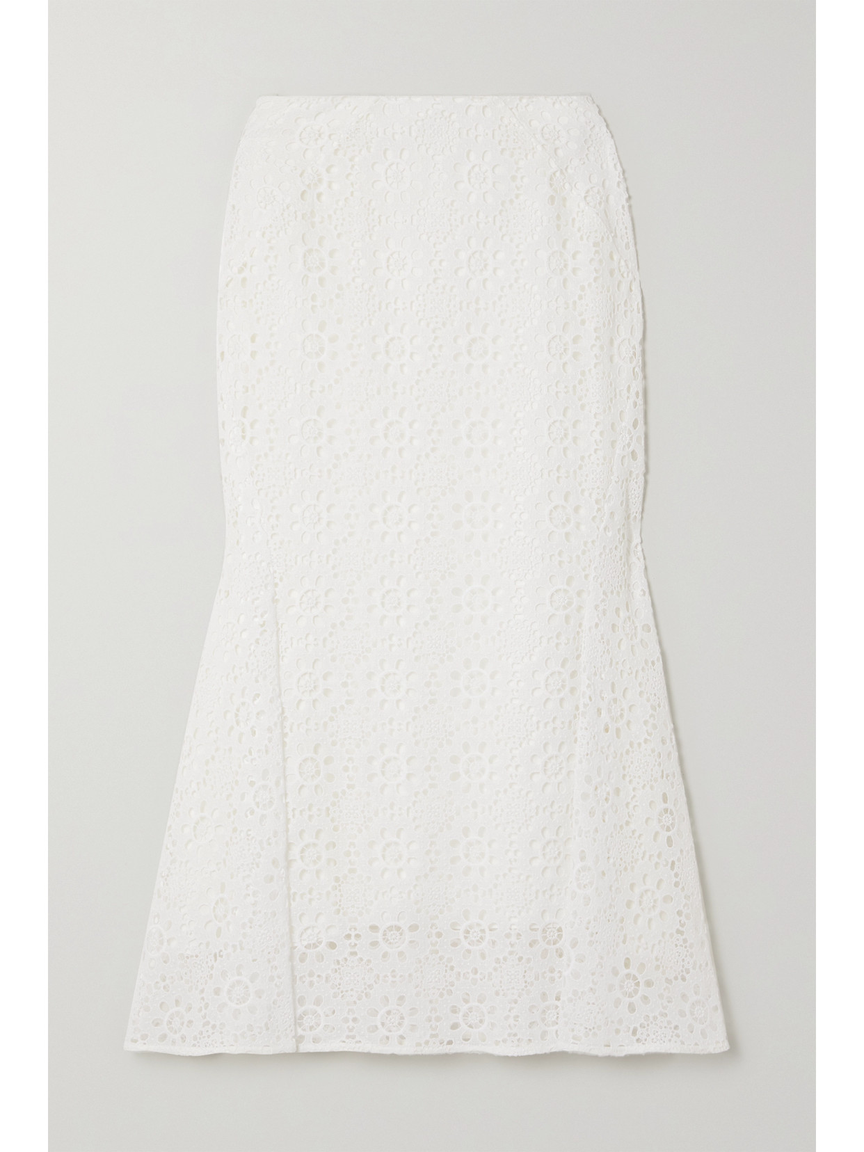 Erdem Ivetta Broderie Anglaise Cotton-blend Midi Skirt - White