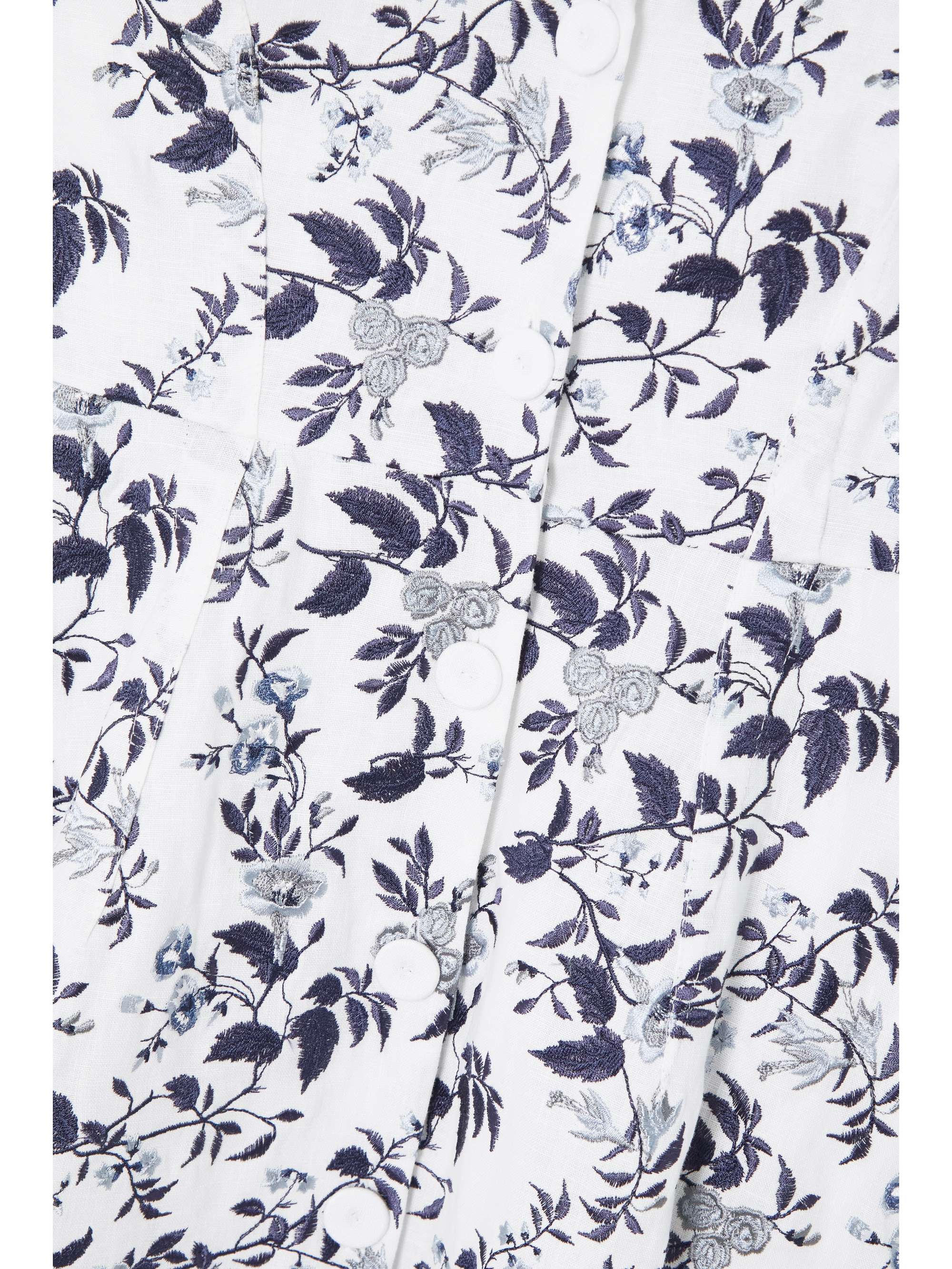 ERDEM Clarisia embroidered linen-voile midi dress