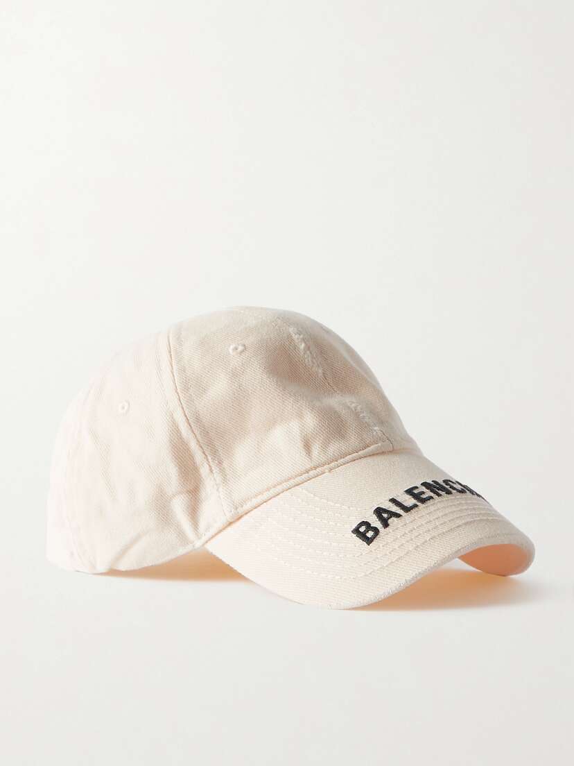 Balenciaga Embroidered Distressed Cotton-twill Baseball Cap