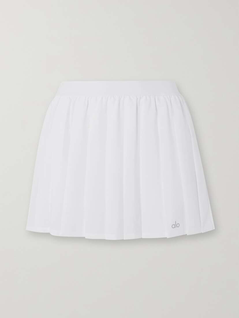 Alo Yoga Varsity Pleated Stretch-jersey Tennis Skirt