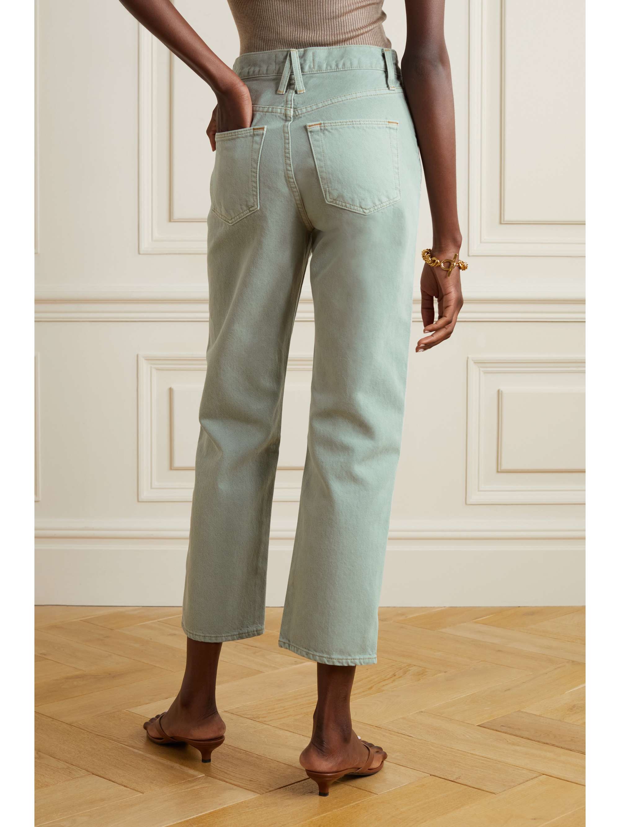 London cropped high-rise straight-leg jeans