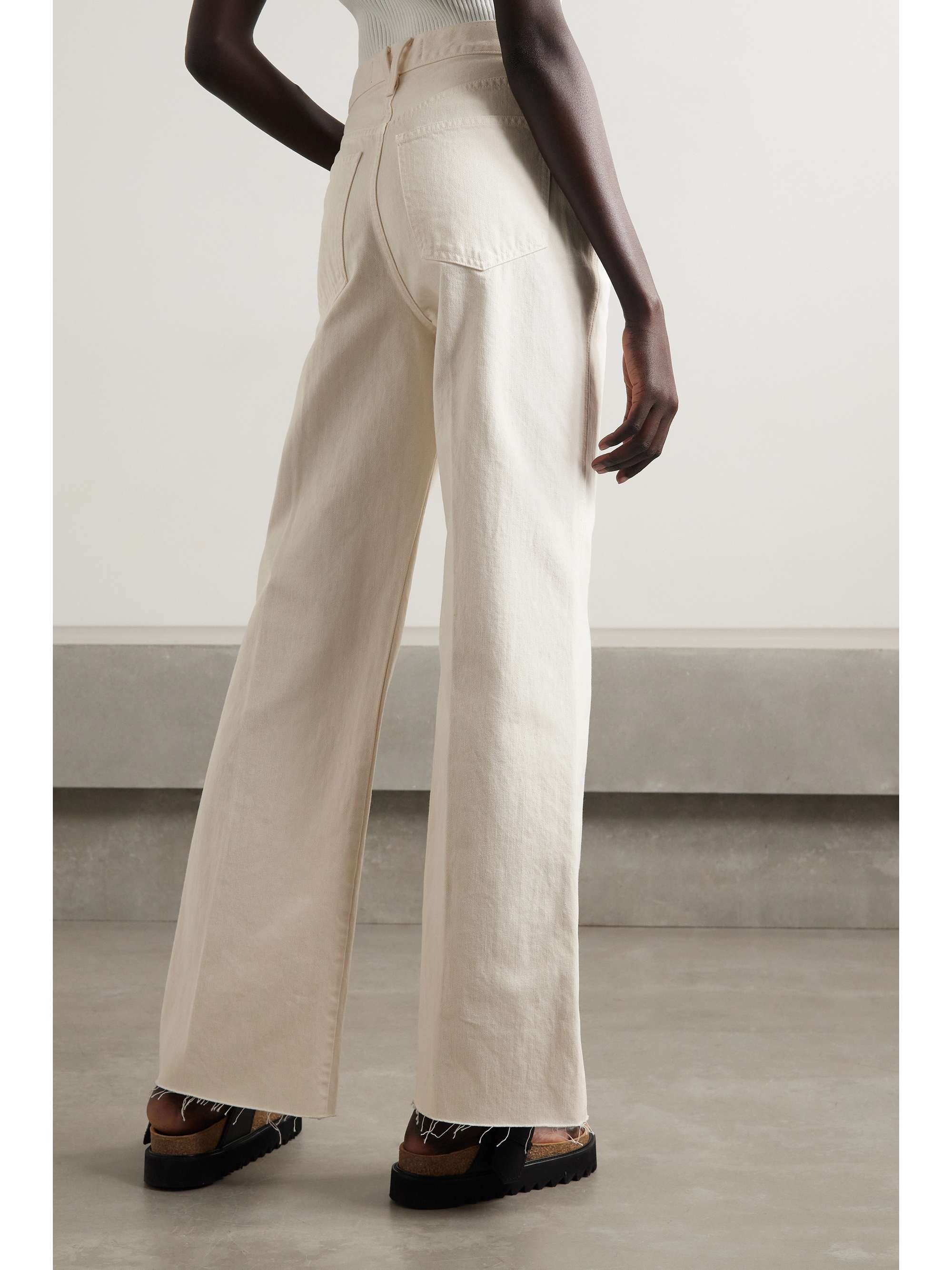 VERONICA BEARD Taylor frayed high-rise wide-leg jeans