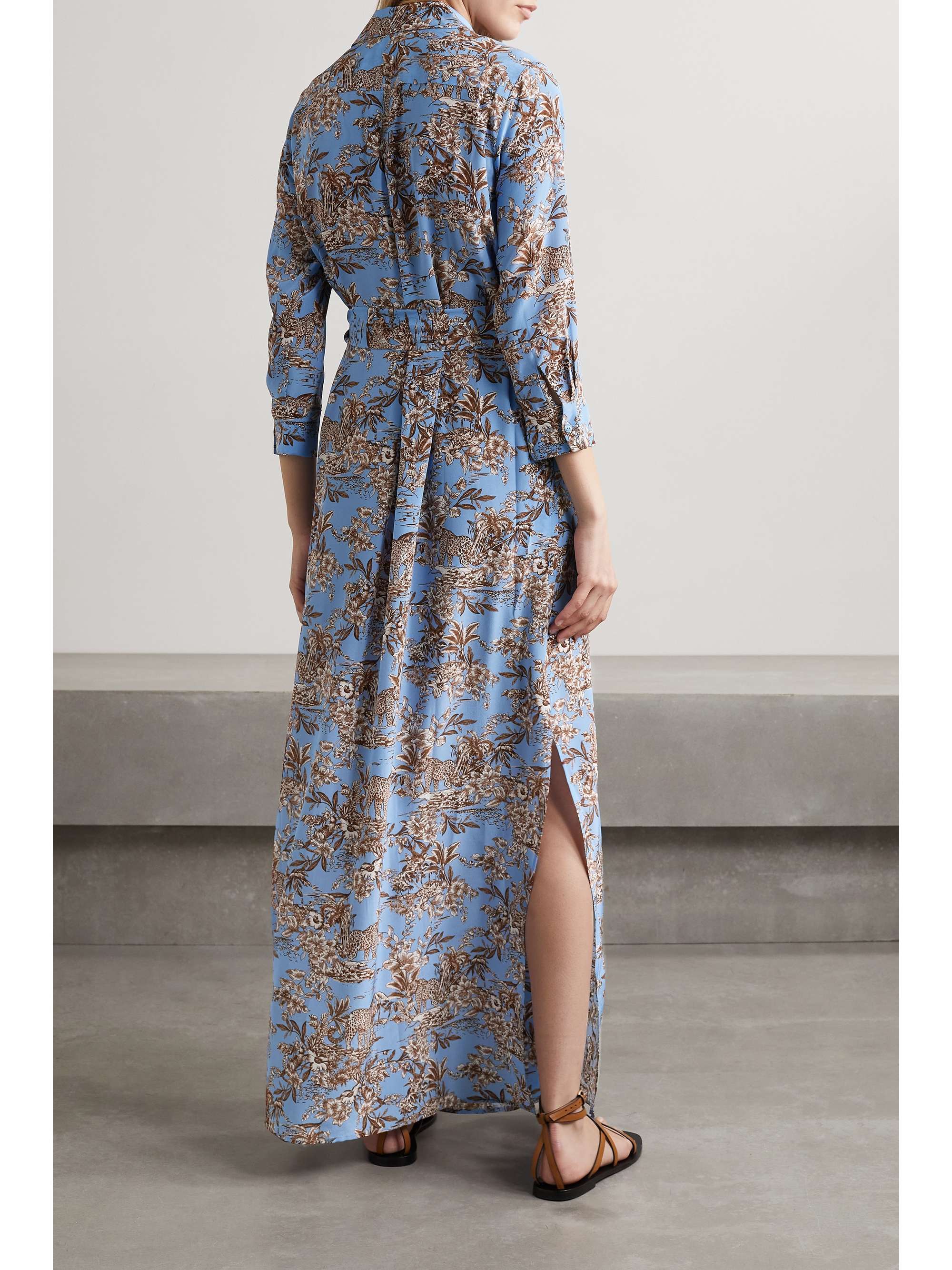 de chine maxi shirt dress | L'AGENCE 