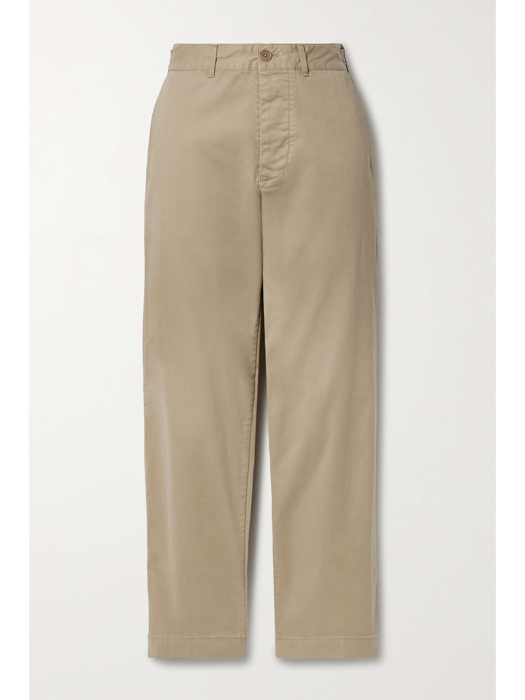 Tan Cotton-blend twill straight-leg 