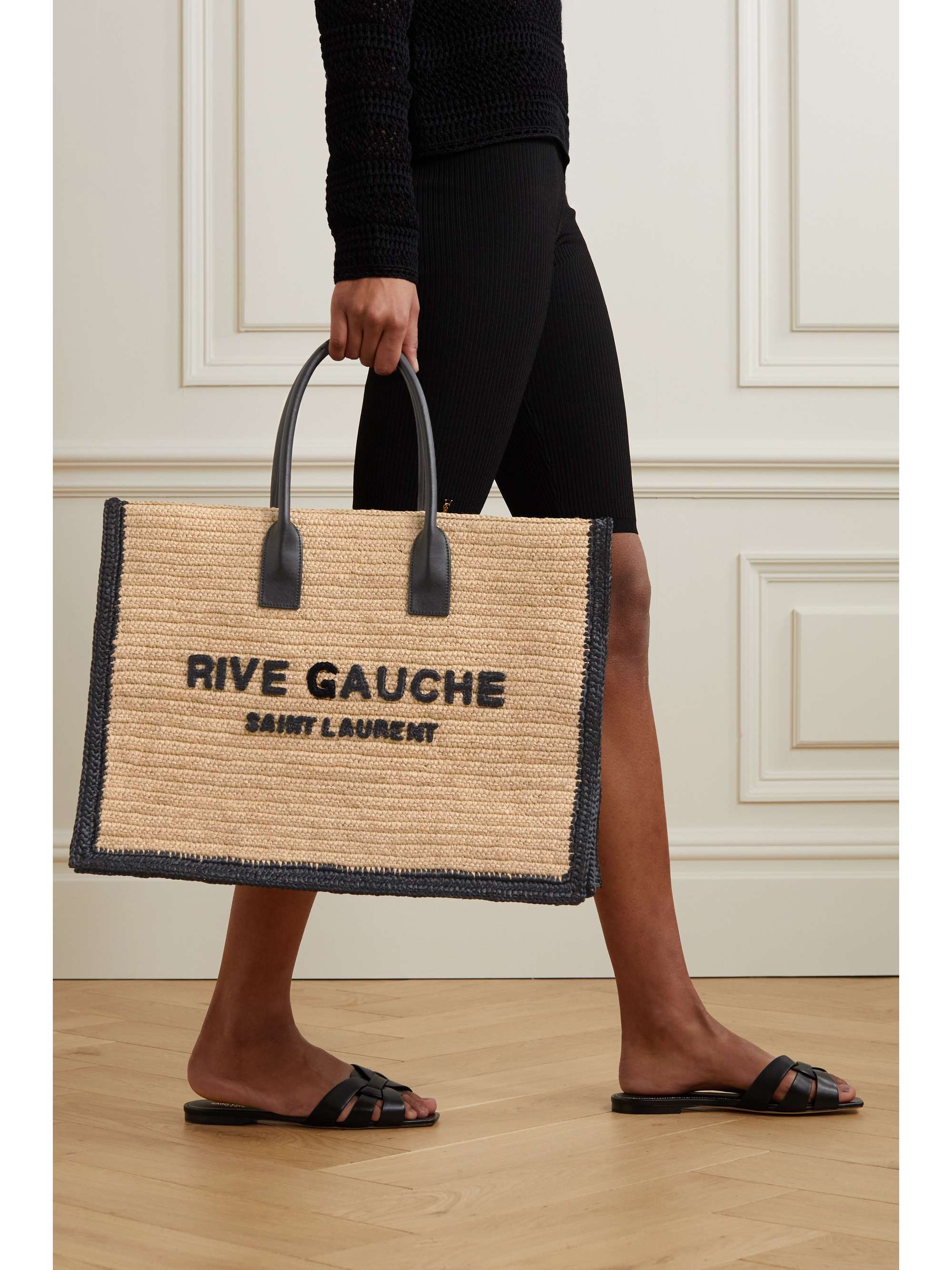 ysl raffia tote