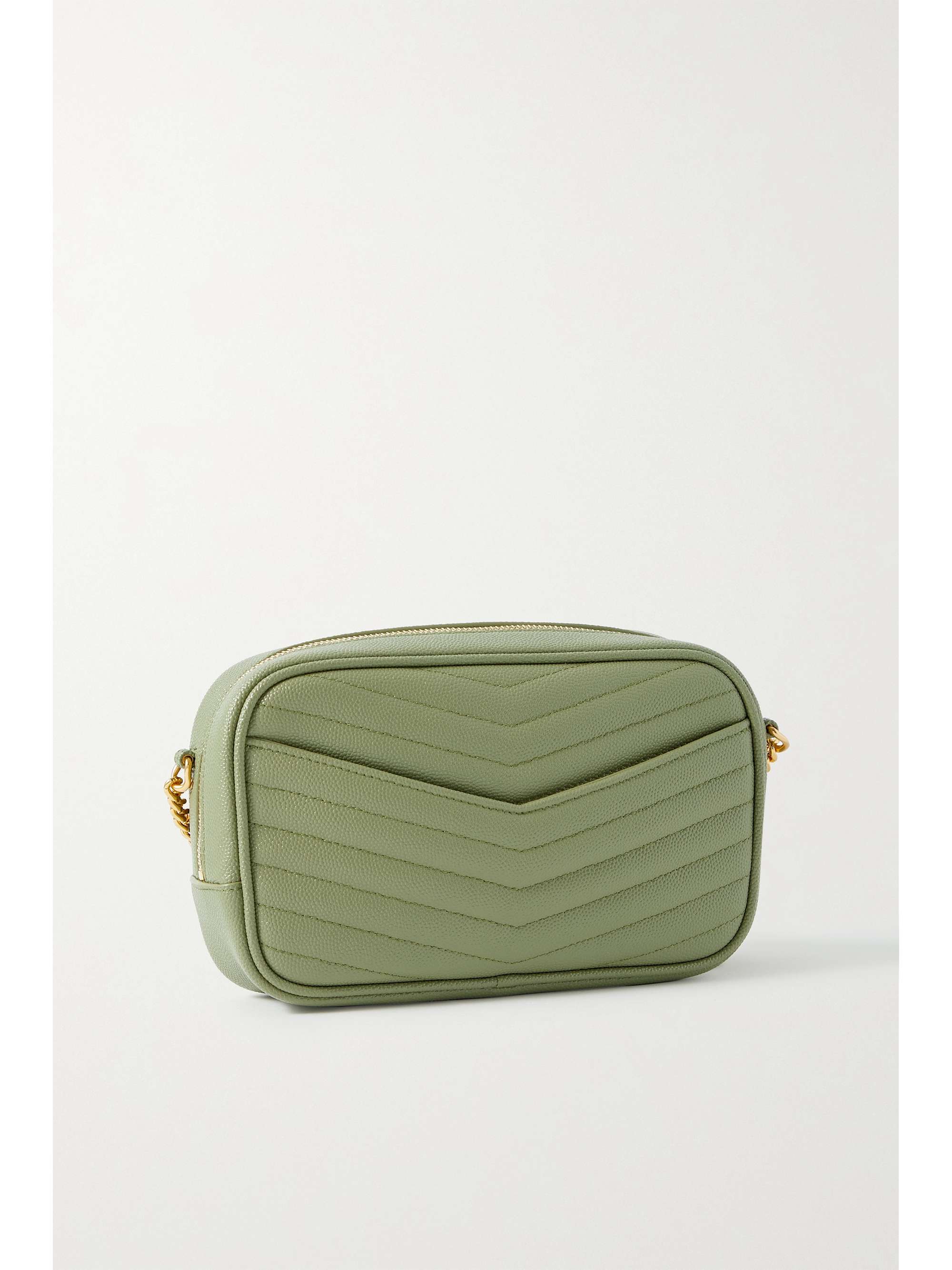 SAINT LAURENT Lou mini quilted texturedleather shoulder bag NETAPORTER