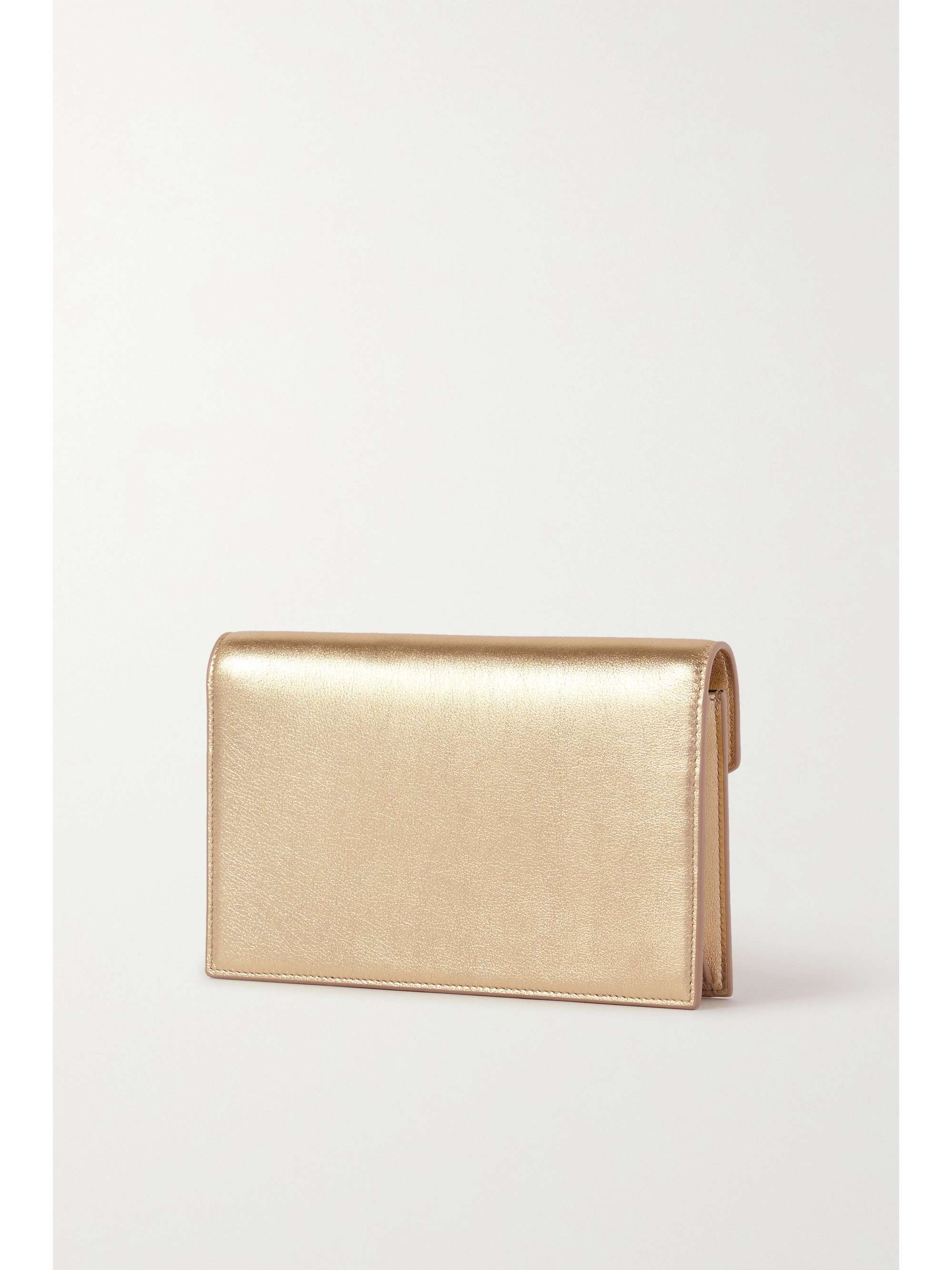SAINT LAURENT Monogramme Envelope metallic leather shoulder bag