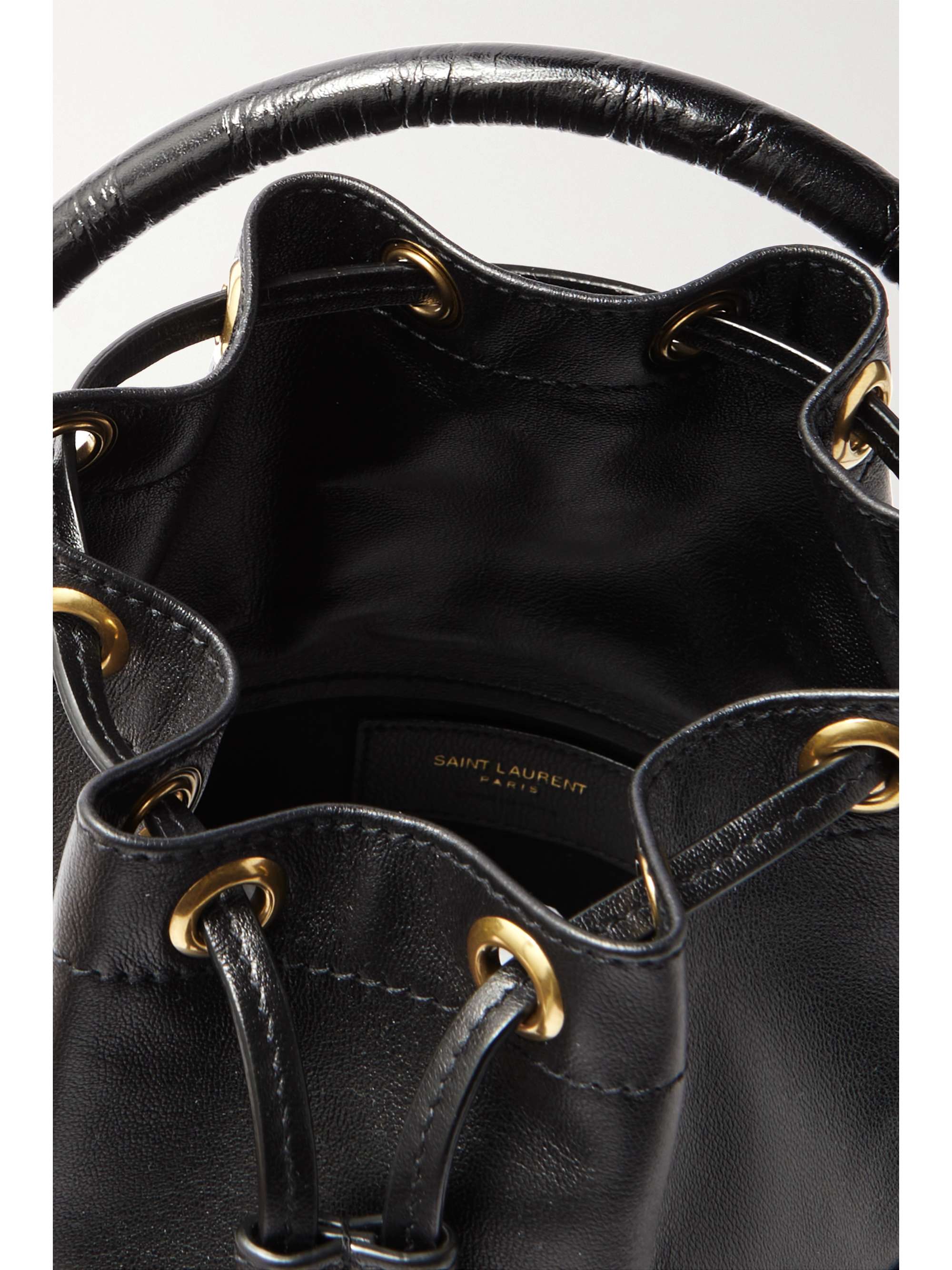 SAINT LAURENT Bahia croc-effect leather bucket bag