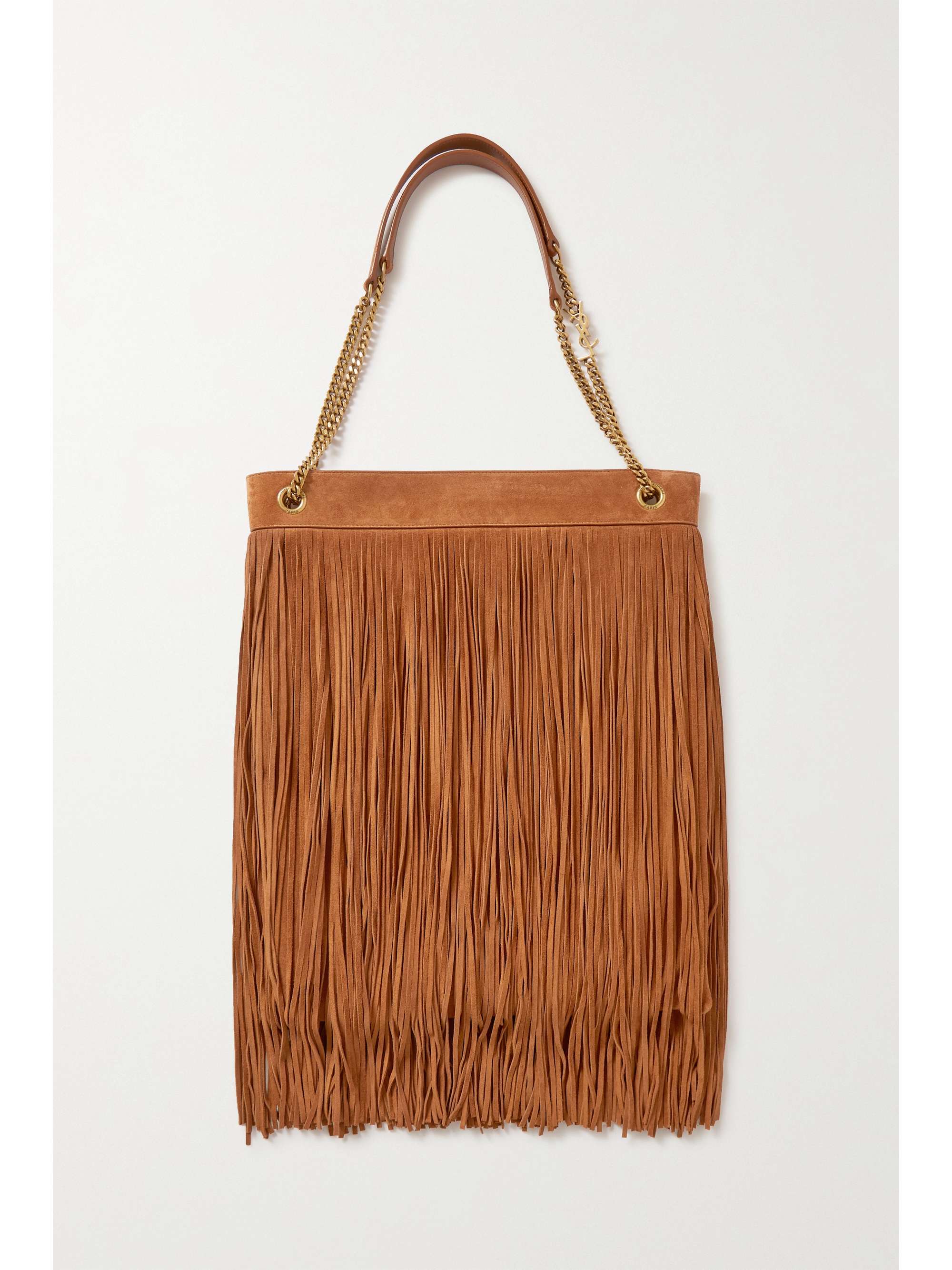 SAINT LAURENT Grace medium fringed suede shoulder bag