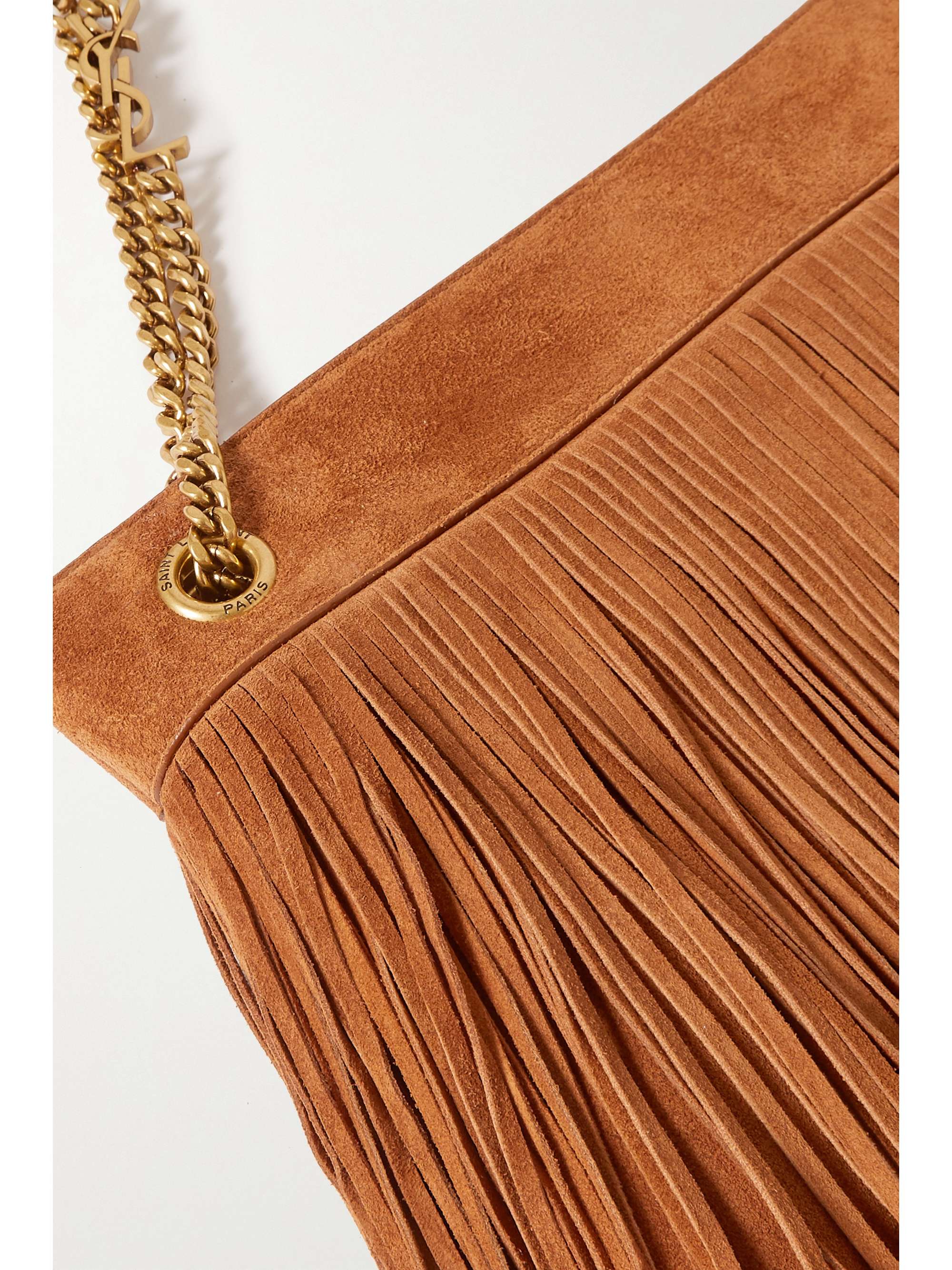 SAINT LAURENT Grace medium fringed suede shoulder bag