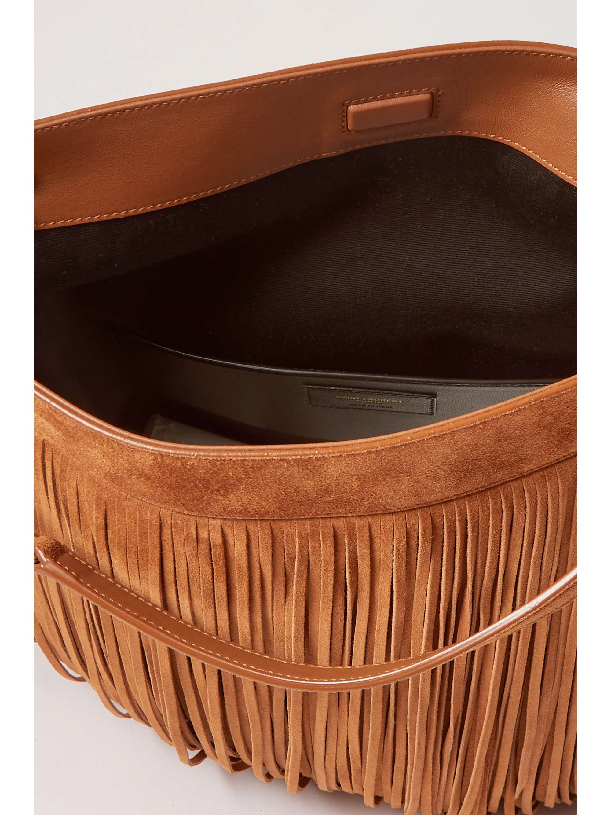 SAINT LAURENT Grace medium fringed suede shoulder bag