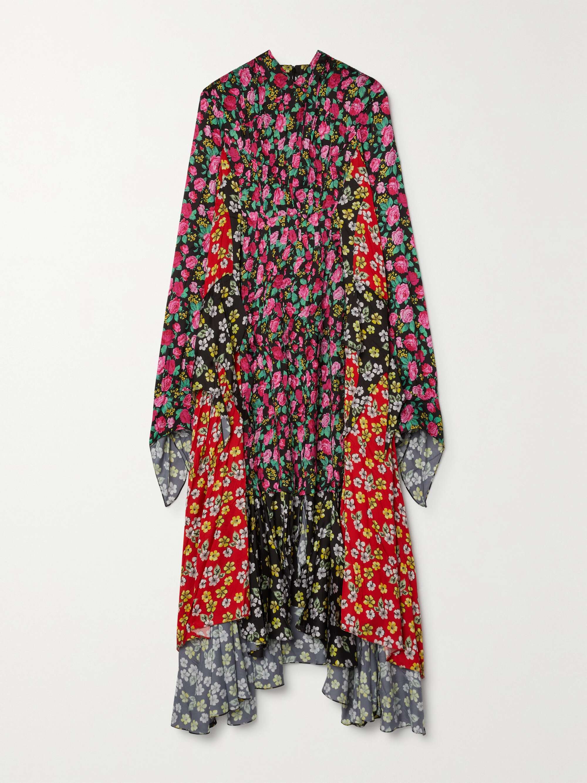 Pink Asymmetric patchwork floral-print 