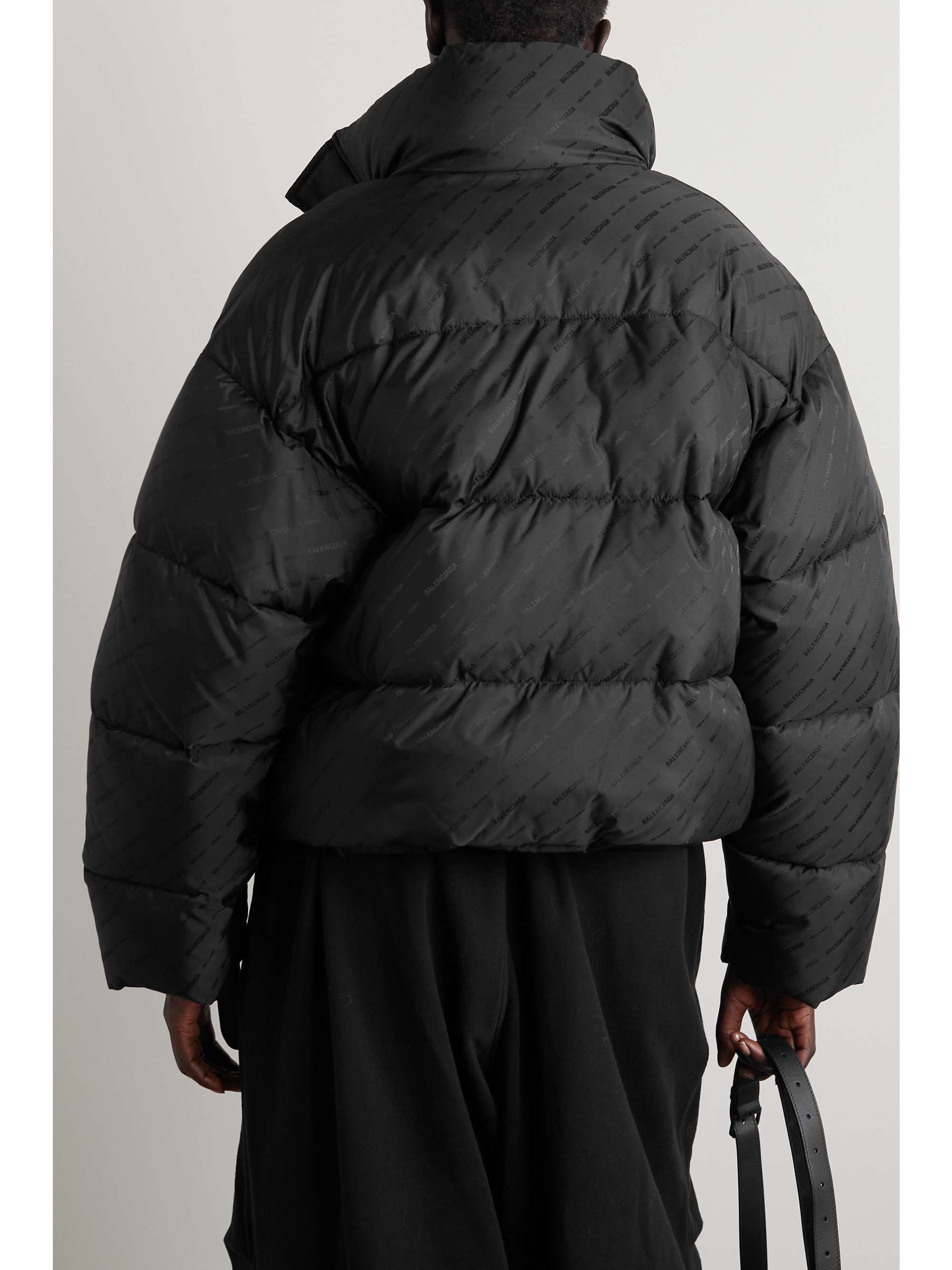 BALENCIAGA Cropped quilted padded shell-jacquard jacket