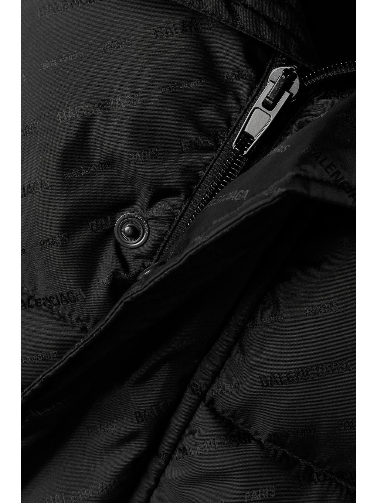 Cropped Quilted Padded Shell-Jacquard Jacket