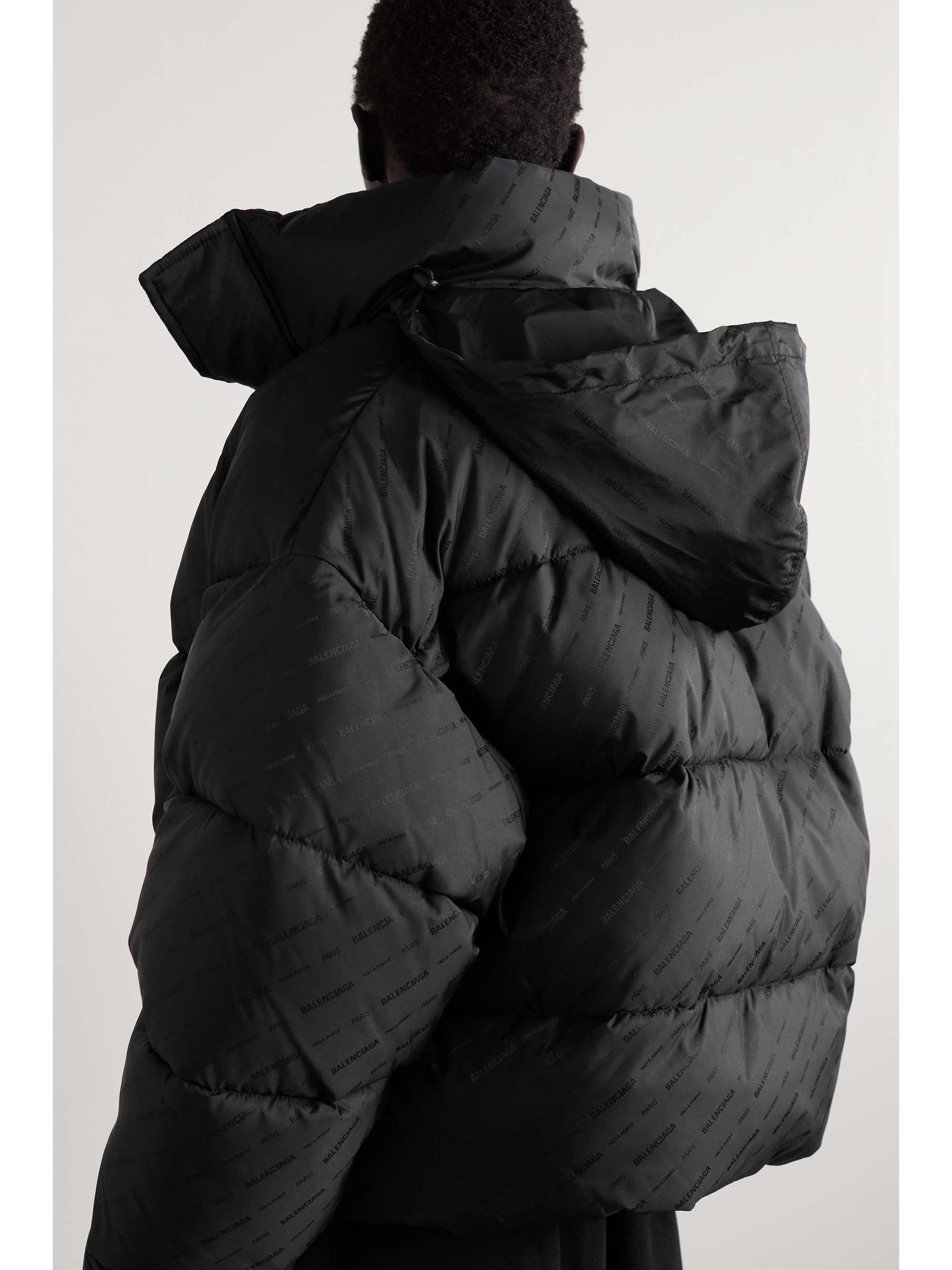 BALENCIAGA Cropped quilted padded shell-jacquard jacket