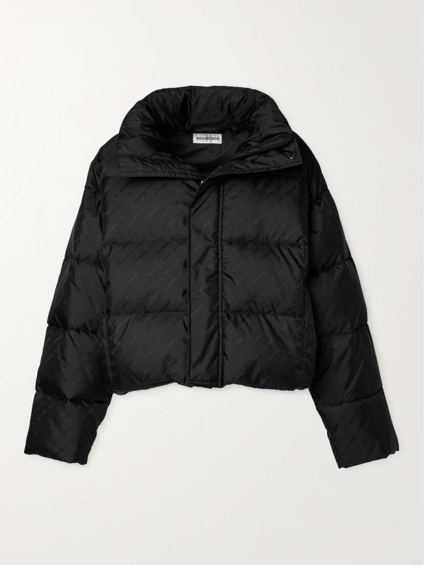 Balenciaga Cropped Quilted Padded Shell-jacquard Jacket