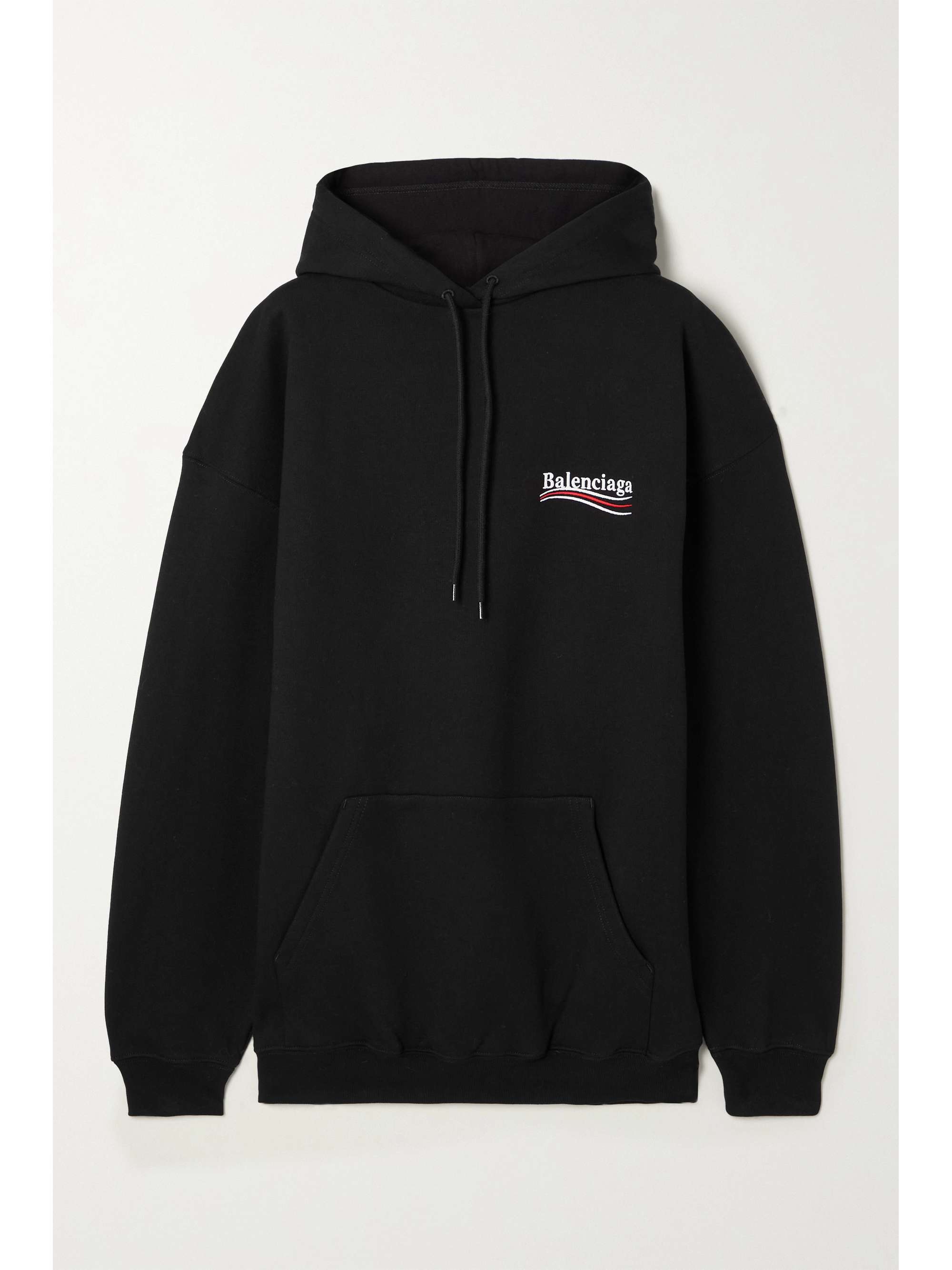 BALENCIAGA Oversized embroidered cotton jersey hoodie NET A PORTER