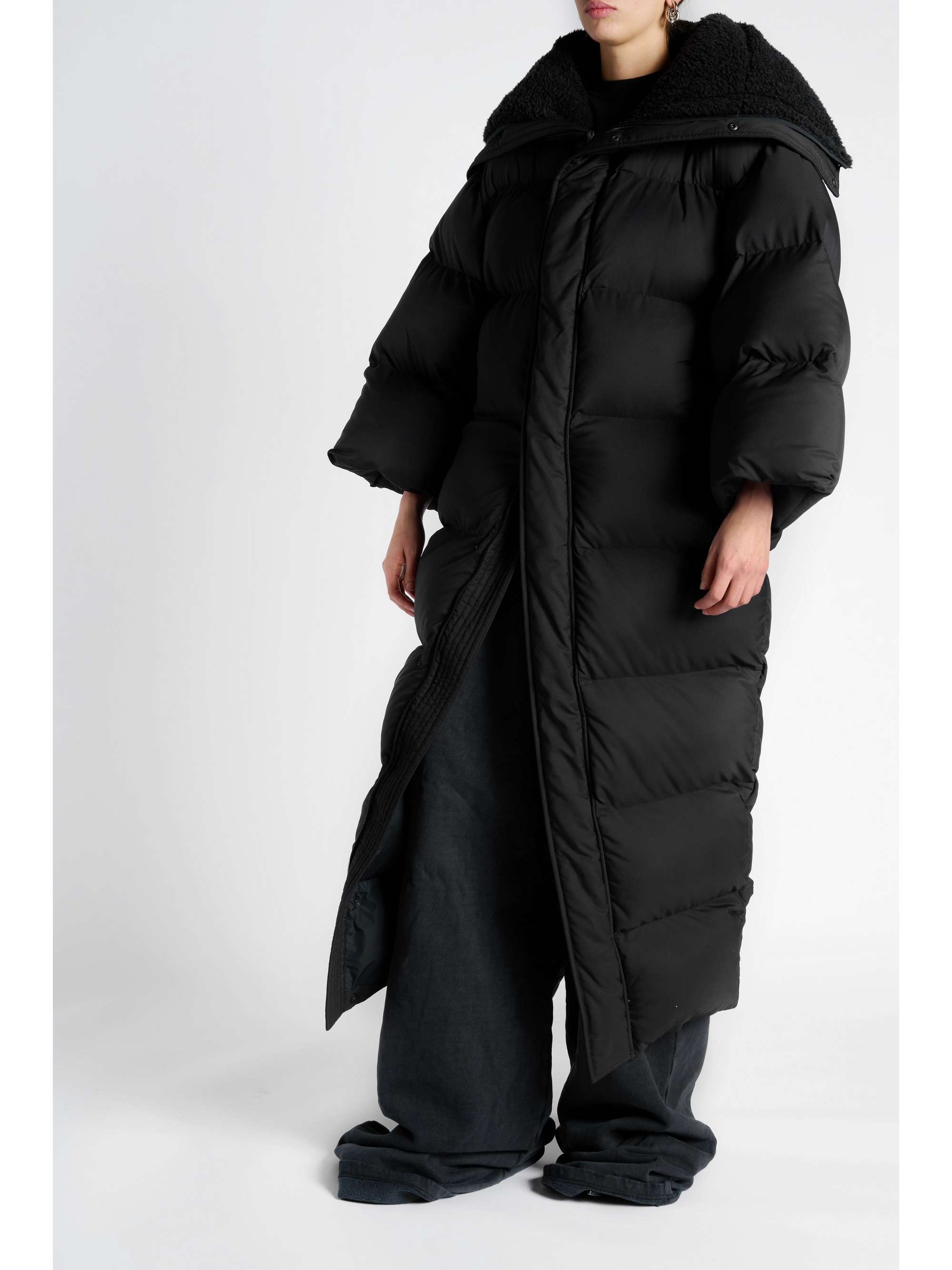 Black CB oversized quilted padded shell coat | BALENCIAGA | NET-A-PORTER