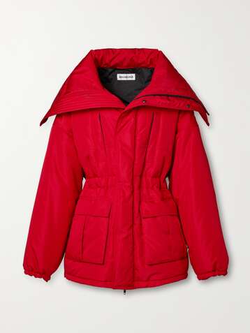 red designer coat