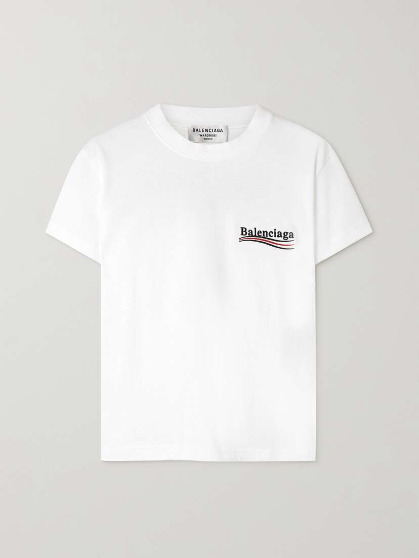 Balenciaga Flocked Cotton-jersey T-shirt