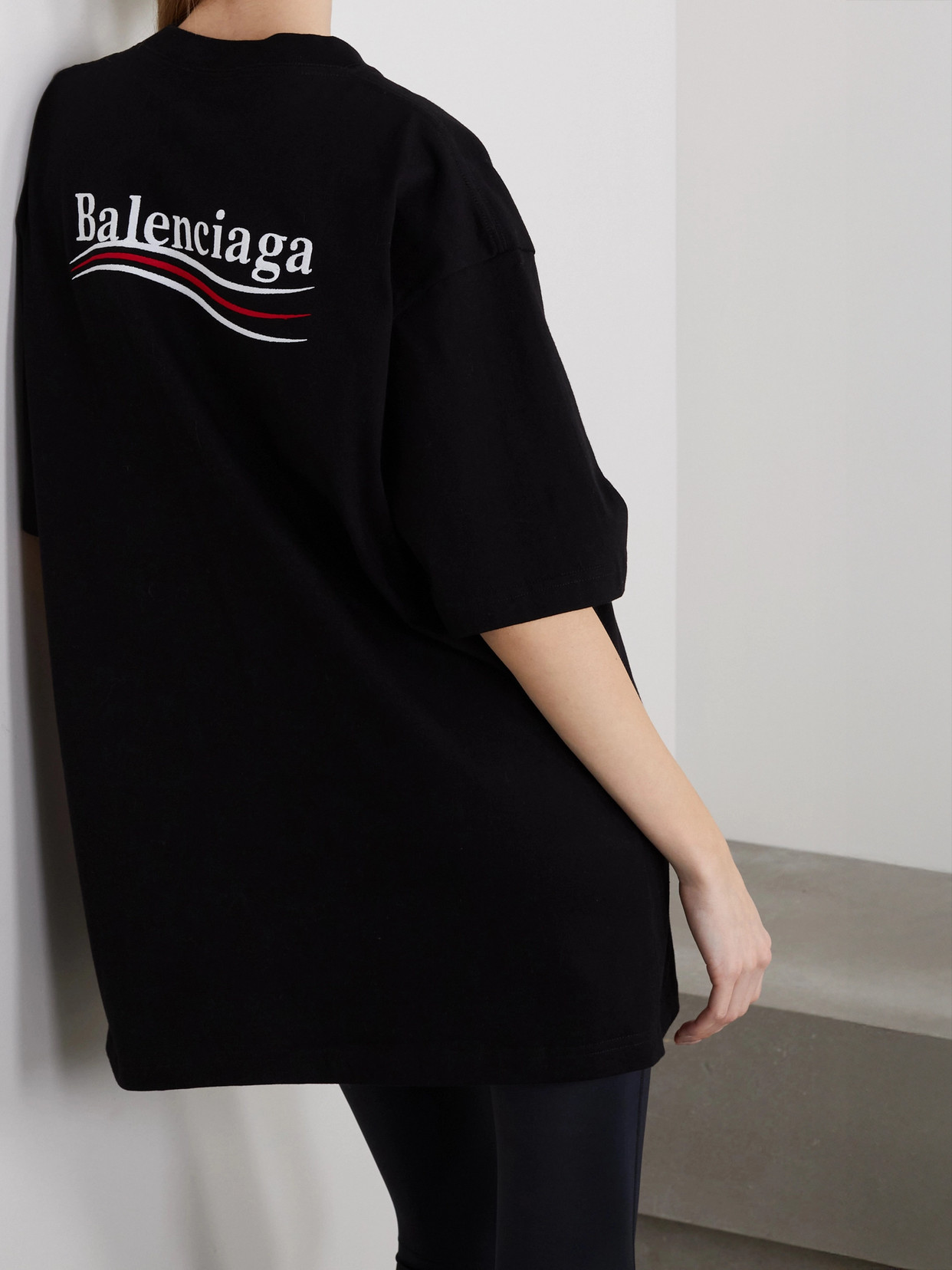 Oversized Embroidered Cotton-Jersey T-Shirt