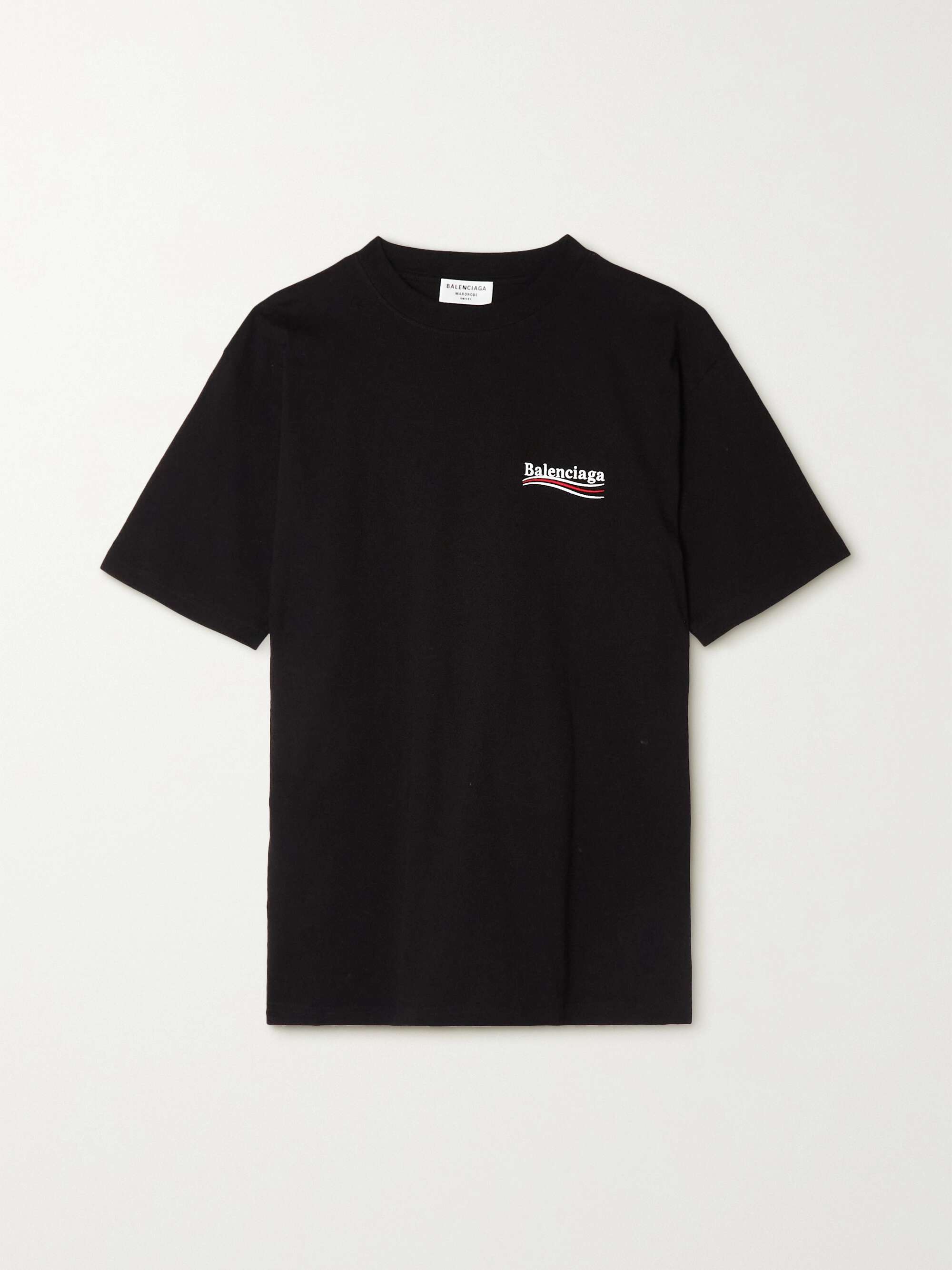 Oversized embroidered cotton-jersey T-shirt