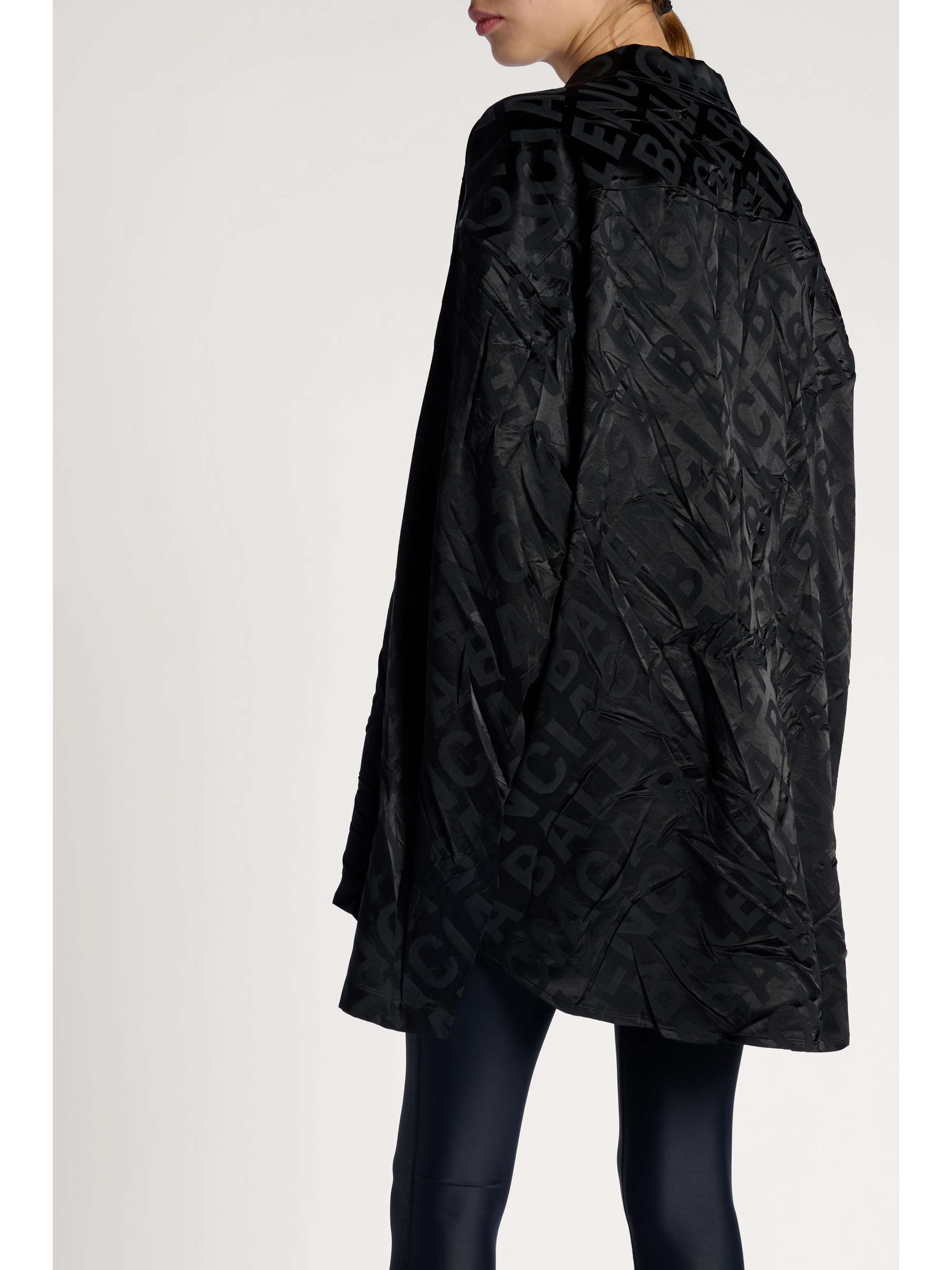 BALENCIAGA Crinkled satin-jacquard shirt