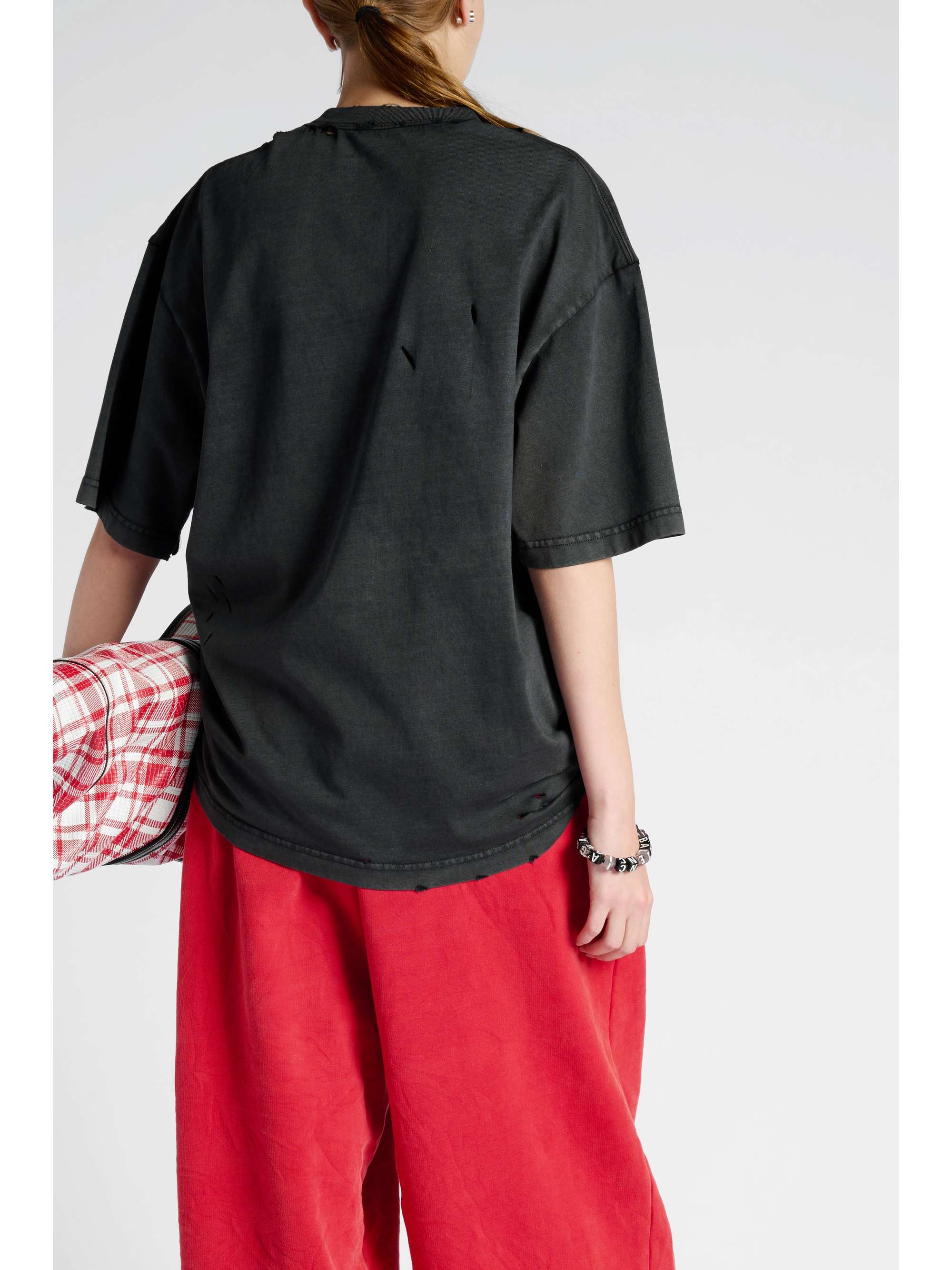 BALENCIAGA Distressed printed cotton-jersey T-shirt
