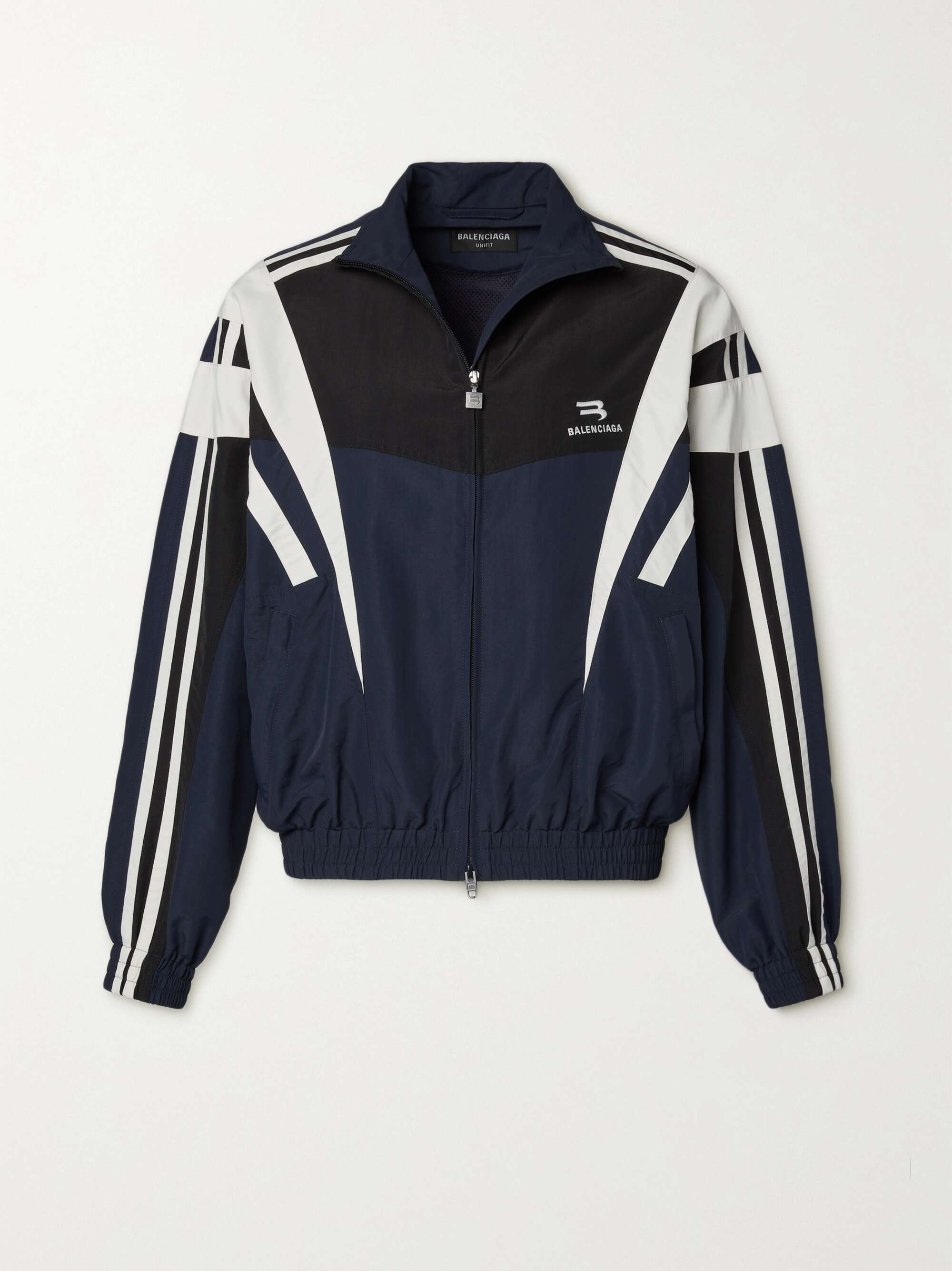 Striped shell track jacket