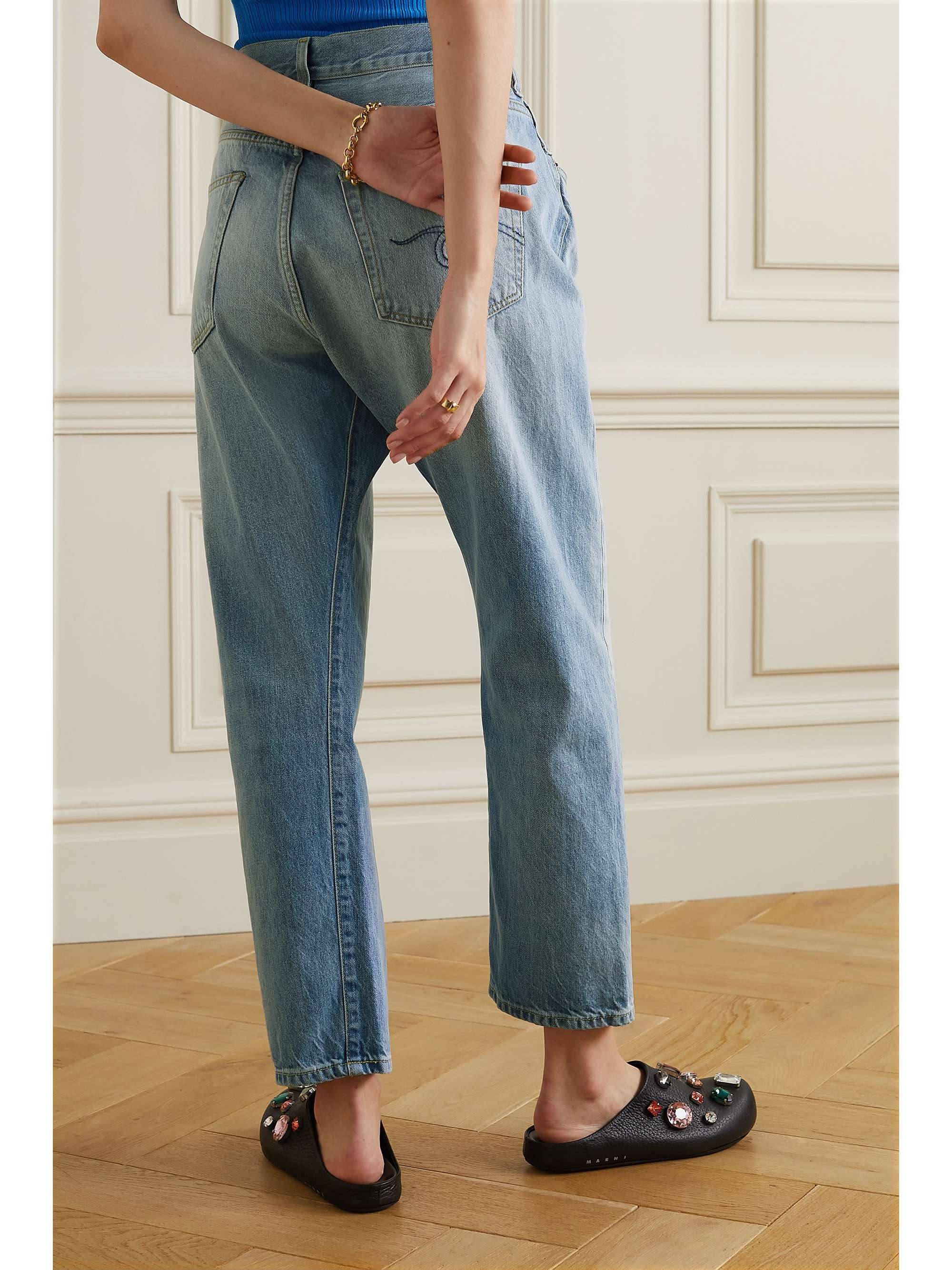 Light denim Crossover distressed high 