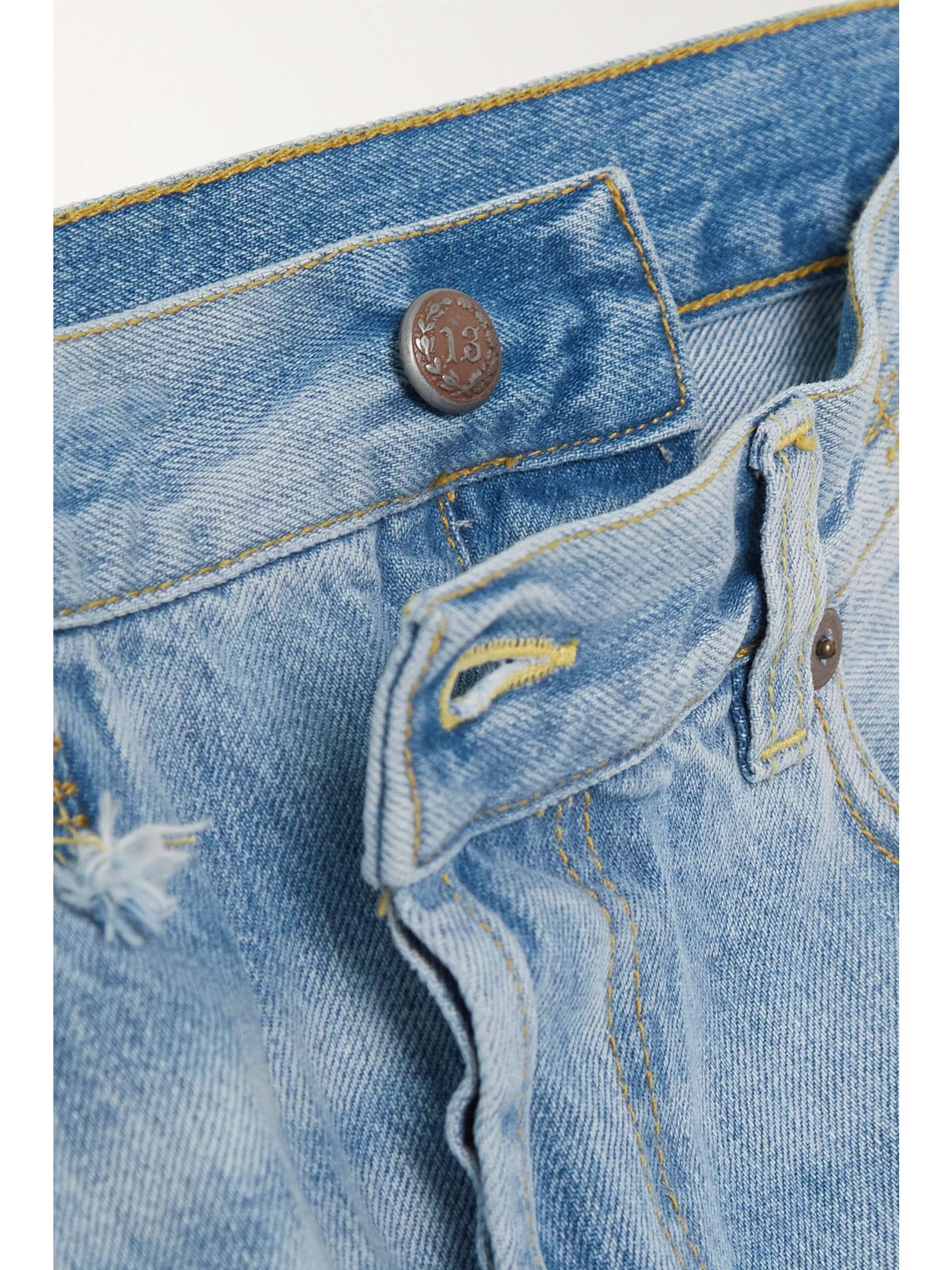 Light denim Crossover distressed high 