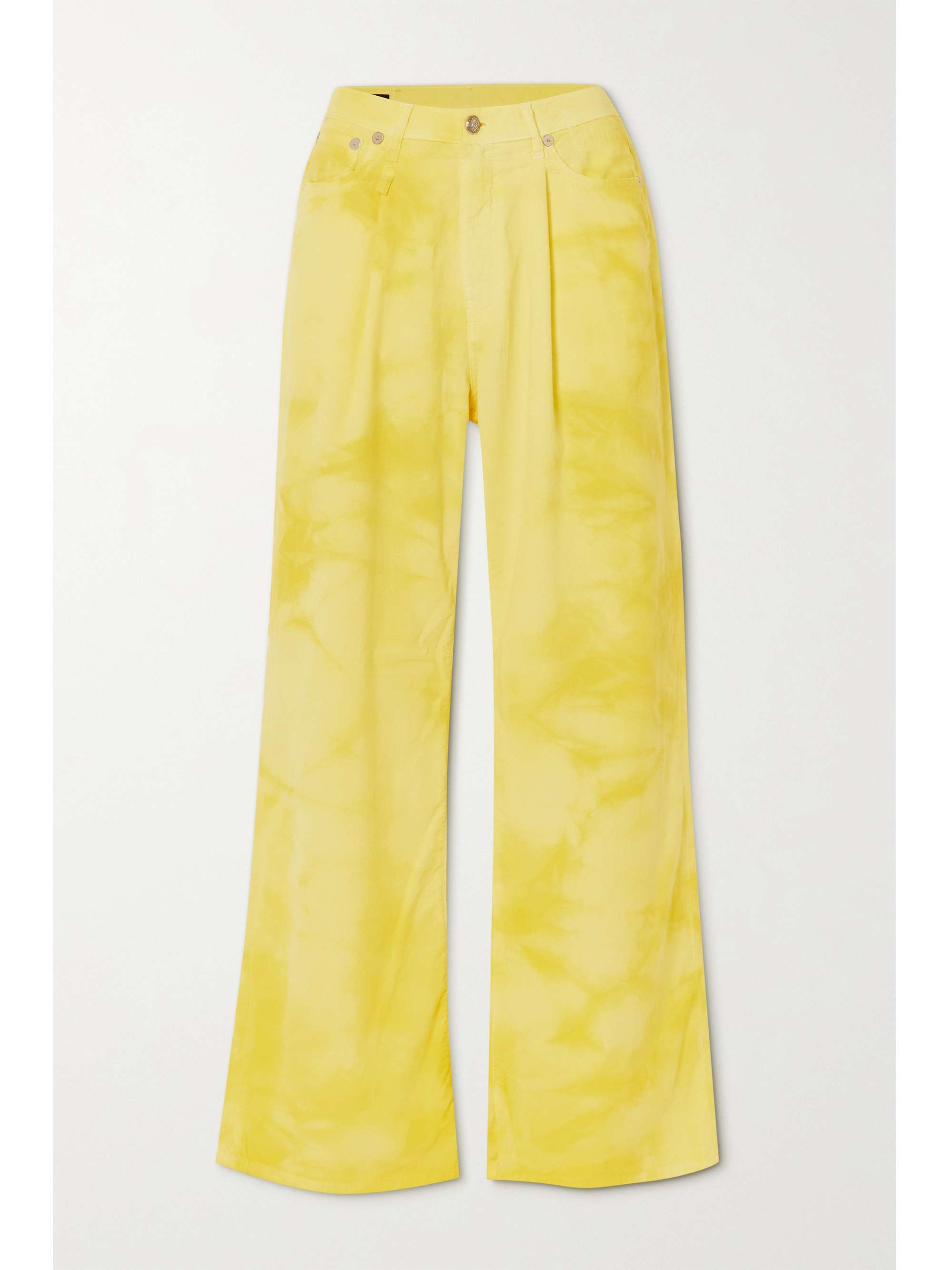 Yellow Damon pleated tie-dyed cotton 
