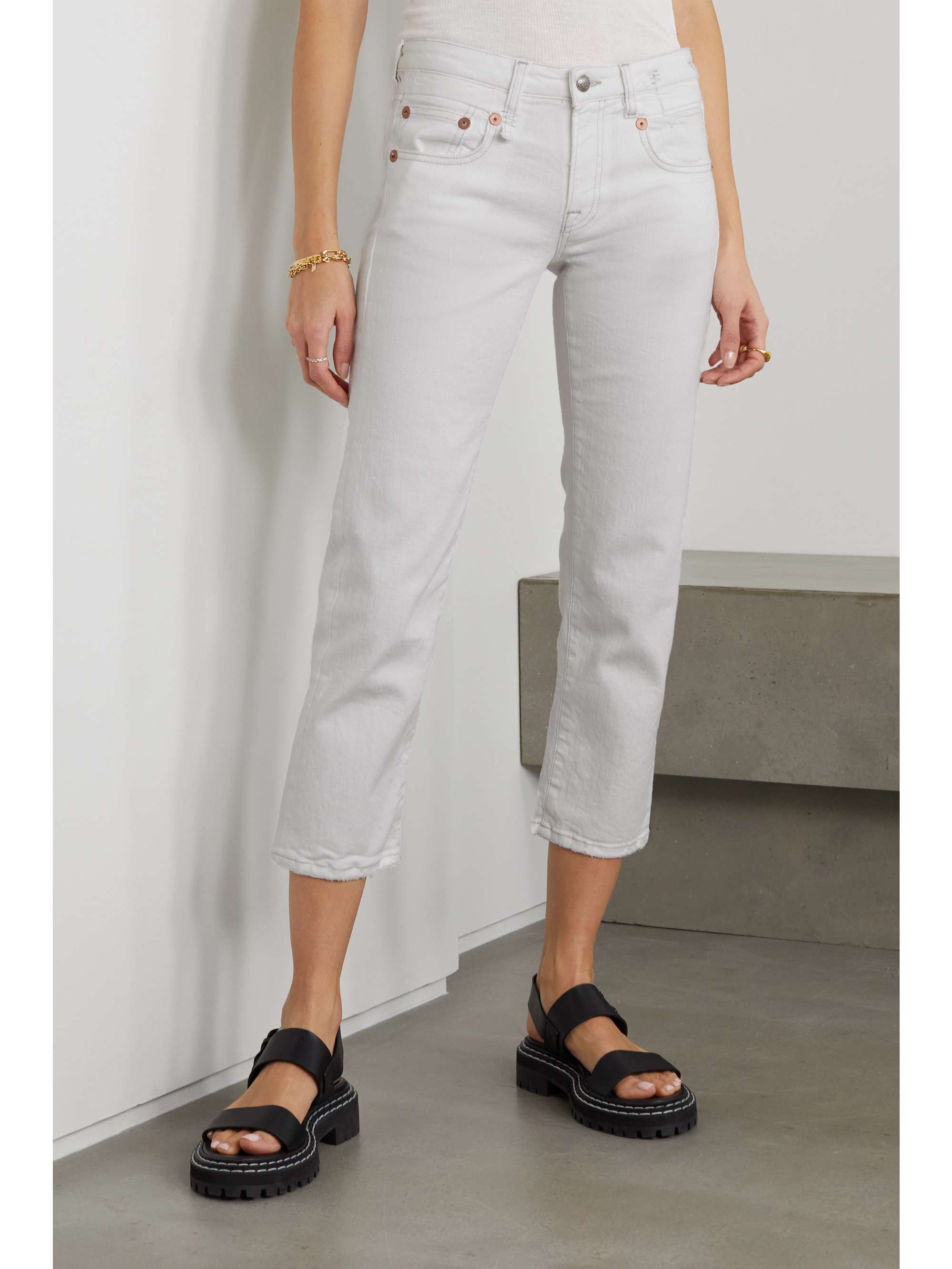 R13 Boy cropped lowrise straightleg jeans NETAPORTER