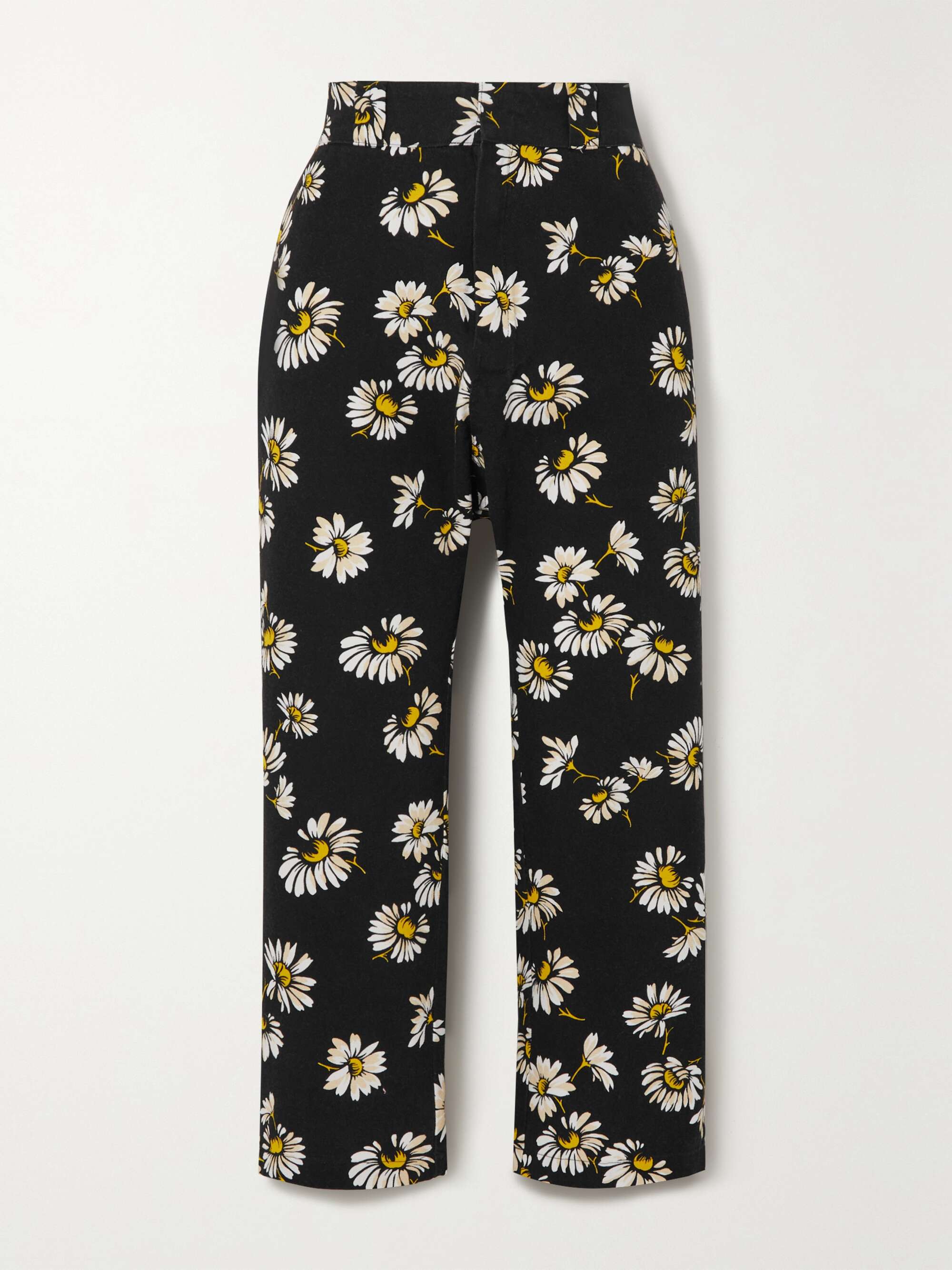 Black Floral-print cotton-canvas 
