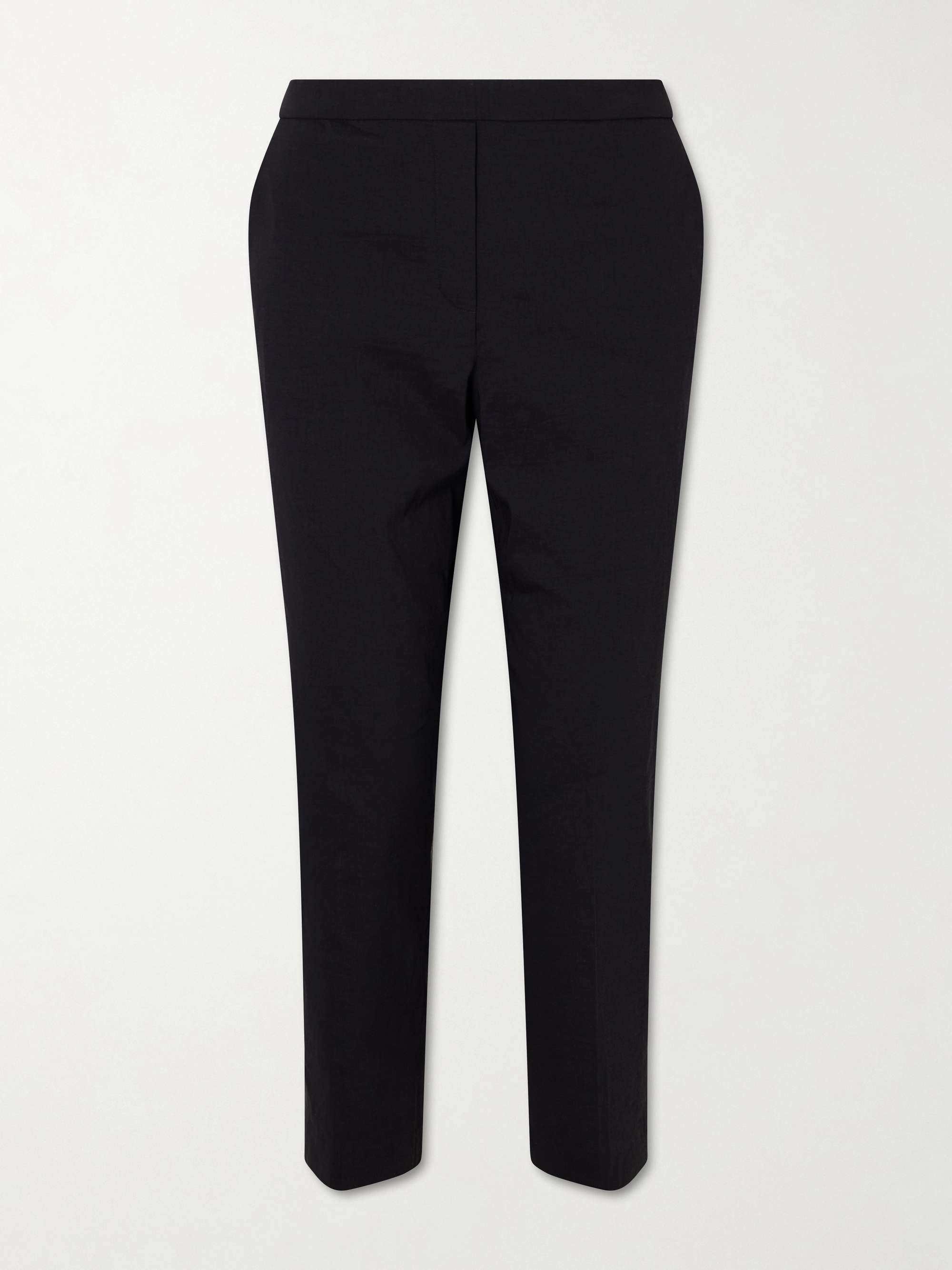 THEORY Treeca cropped stretch linen-blend straight-leg pants