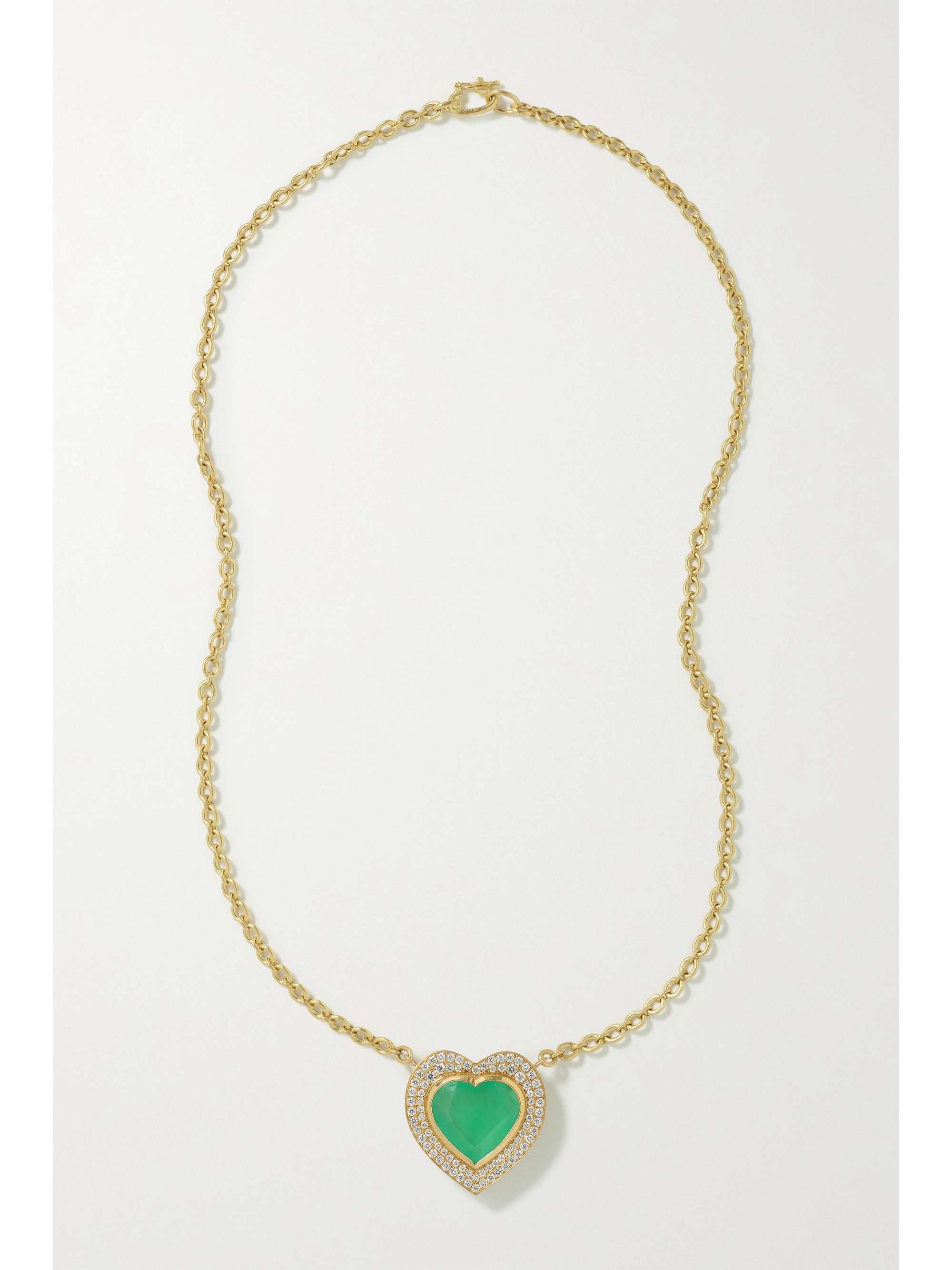 IRENE NEUWIRTH Love 18-karat gold, emerald and diamond necklace
