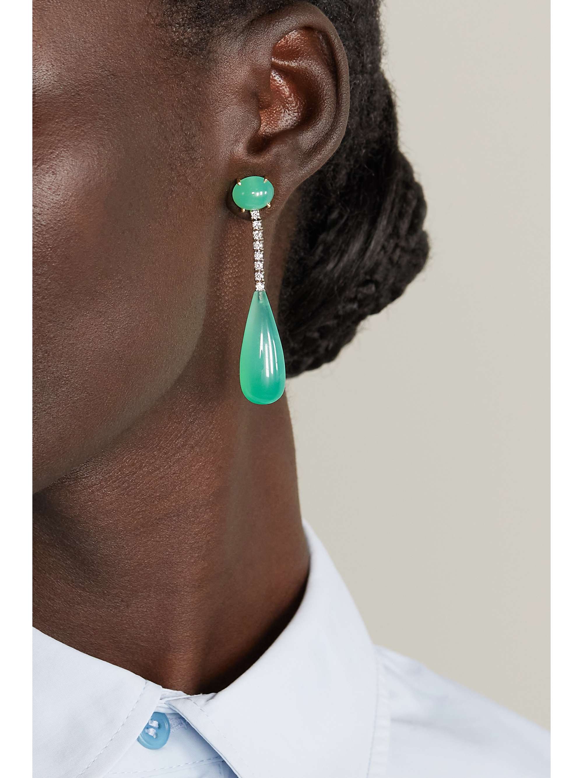 IRENE NEUWIRTH Gemmy Gem 18-karat white and yellow gold multi-stone earrings