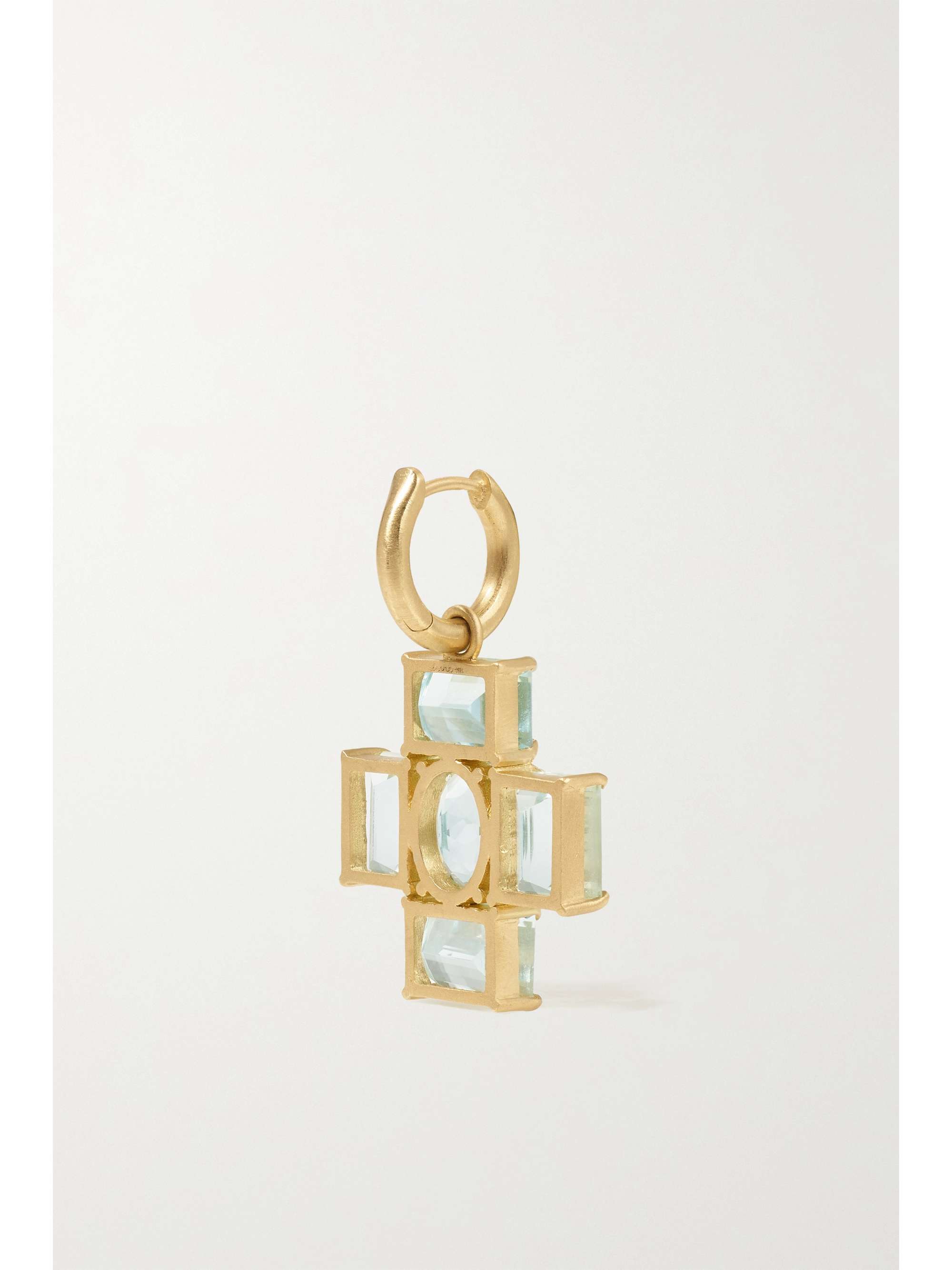 IRENE NEUWIRTH Gemmy Gem 18-karat gold aquamarine hoop earrings
