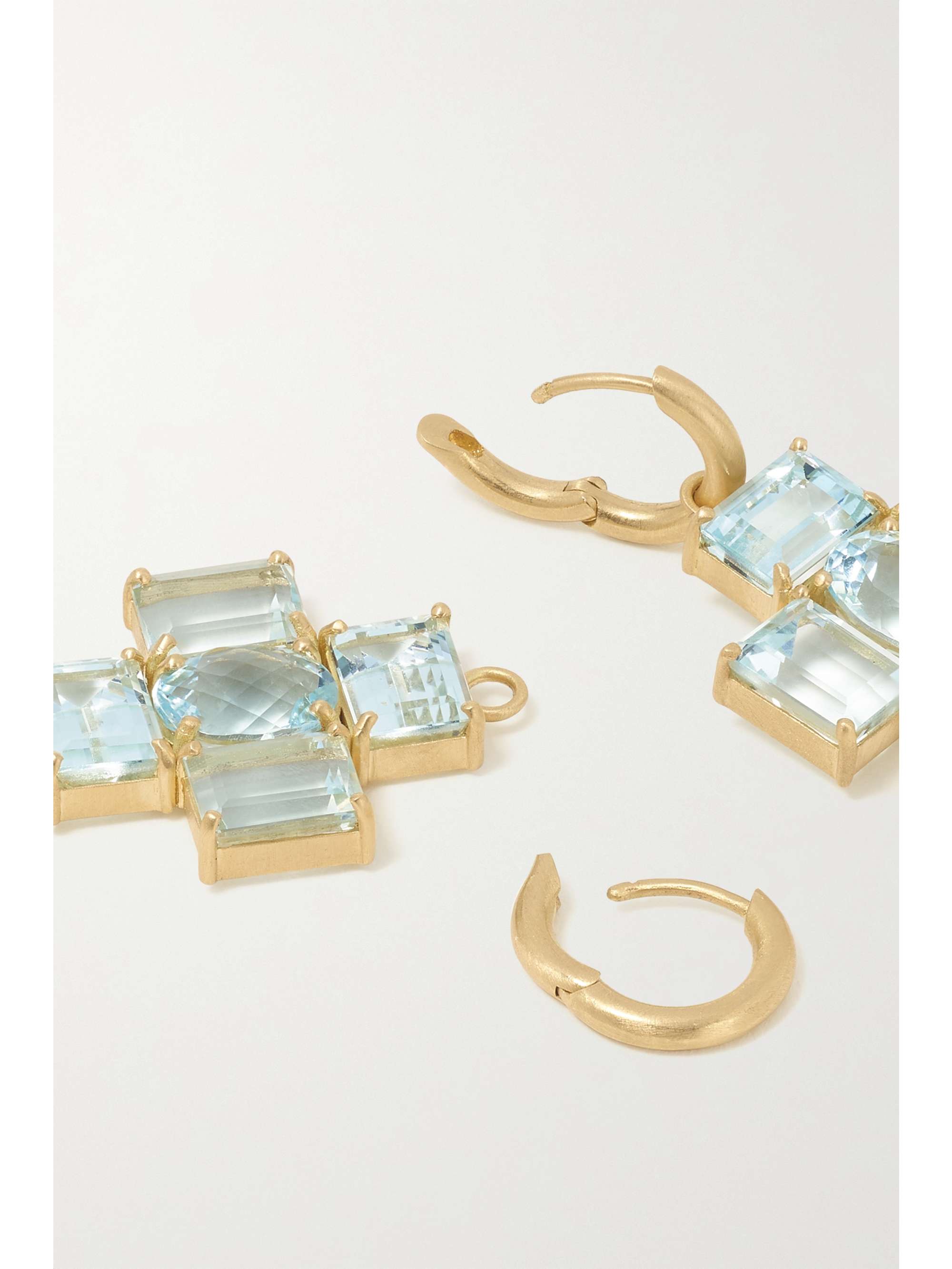 IRENE NEUWIRTH Gemmy Gem 18-karat gold aquamarine hoop earrings