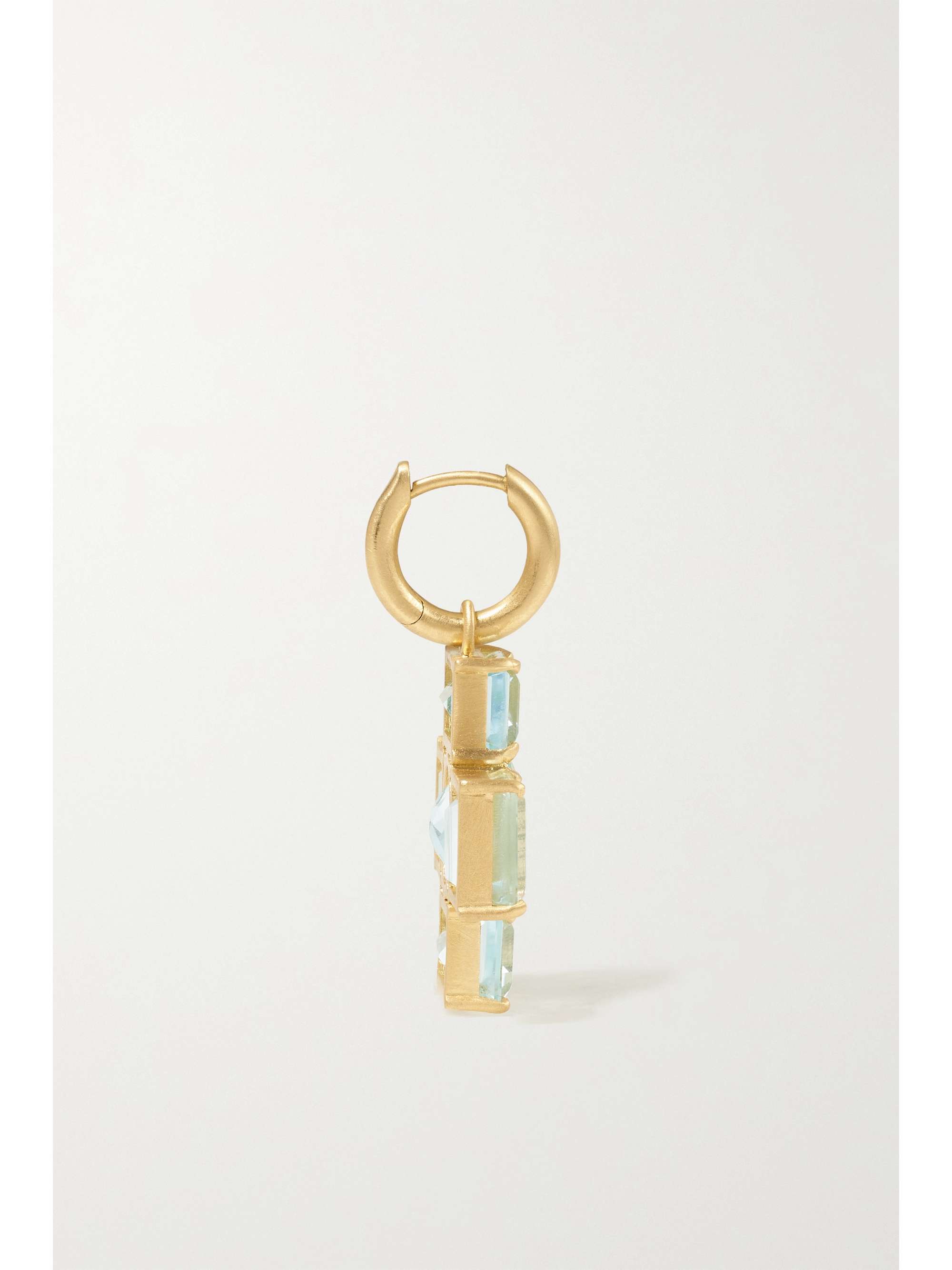 IRENE NEUWIRTH Gemmy Gem 18-karat gold aquamarine hoop earrings