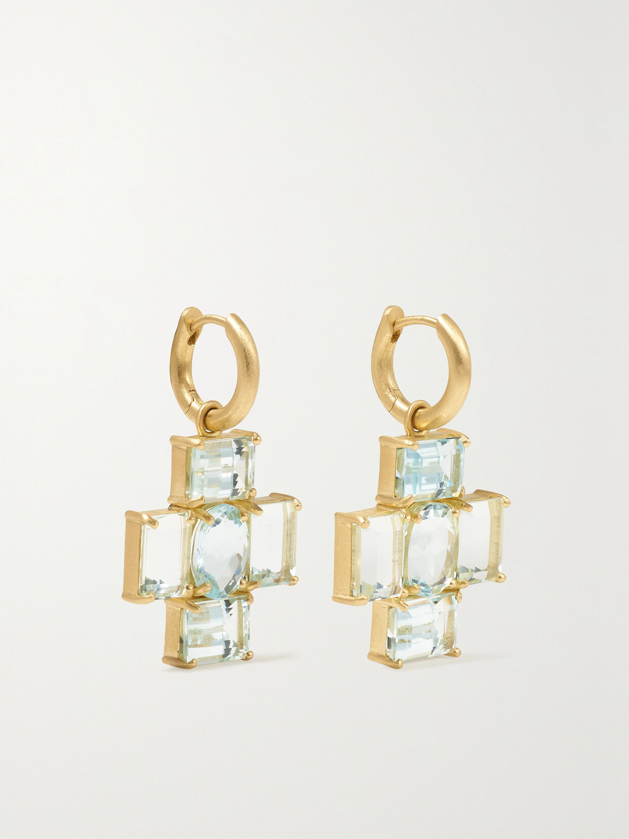 Irene Neuwirth Gemmy Gem 18-karat Gold Aquamarine Hoop Earrings - One size