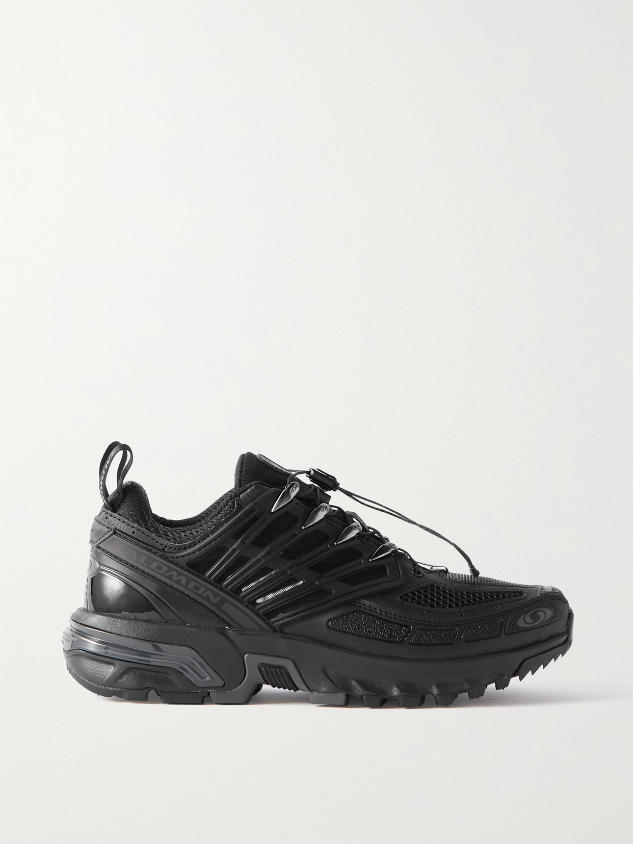 Salomon Acs Pro Advanced Rubber-trimmed Mesh Sneakers In Black