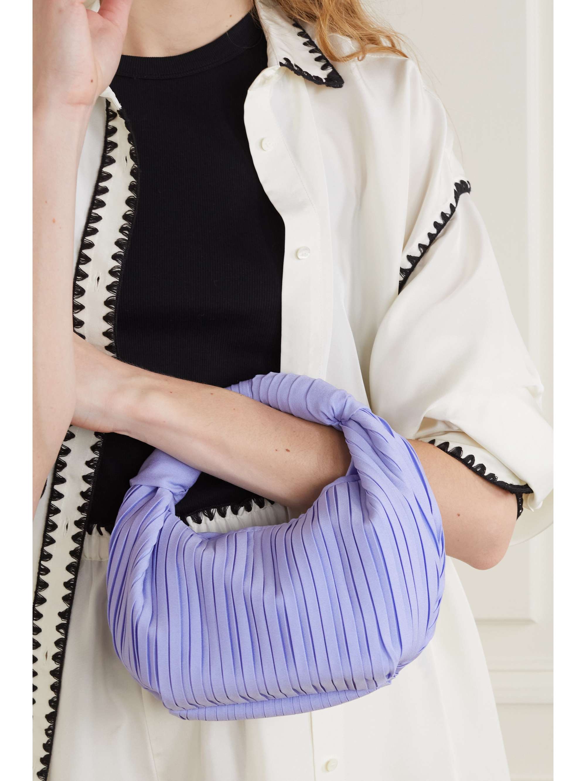 NEOUS Neptune mini knotted pleated crepe tote