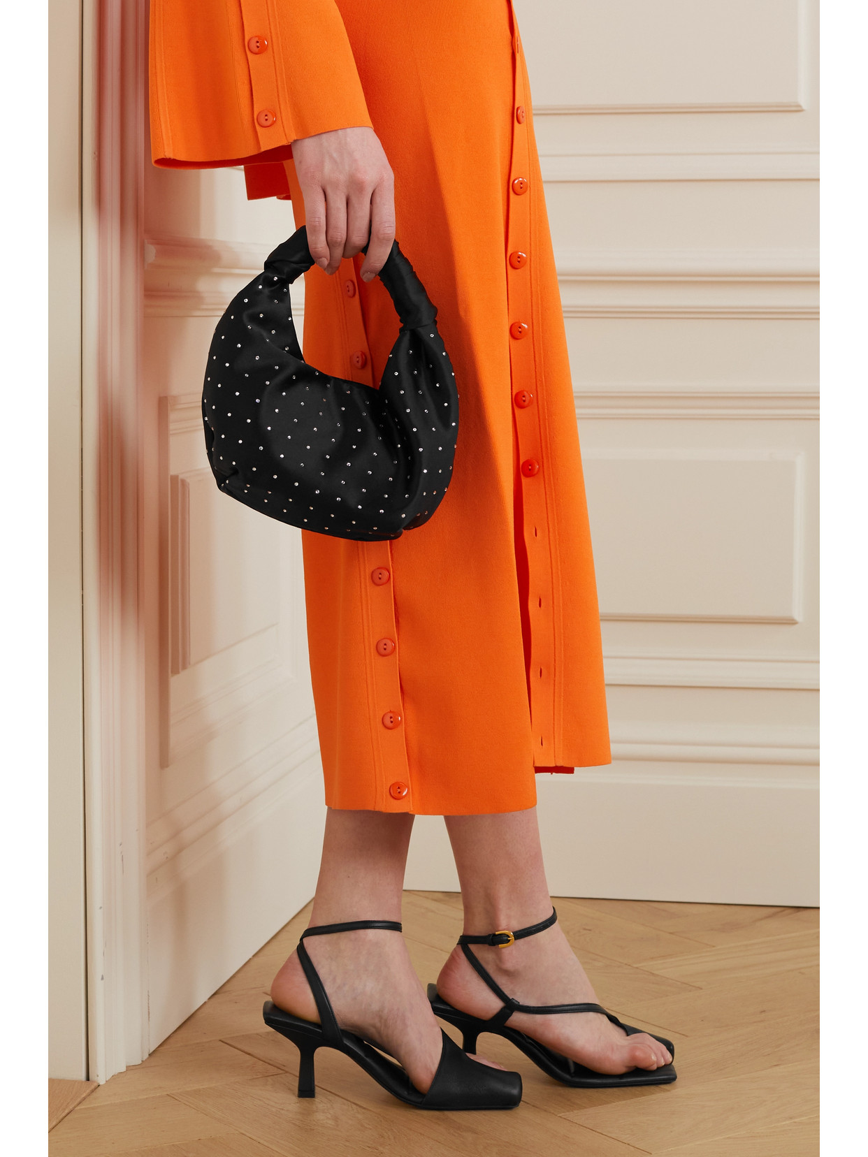 NEOUS NEPTUNE MINI CRYSTAL-EMBELLISHED SATIN TOTE