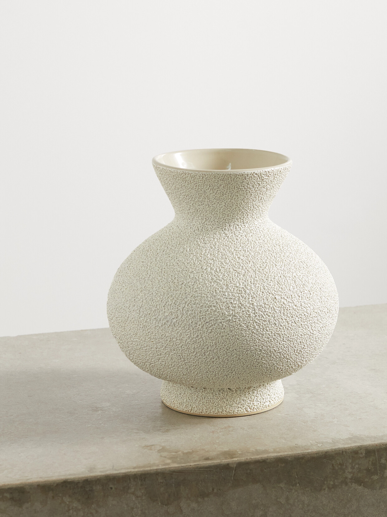 Marloe Marloe - + Net Sustain Sloane Glazed Ceramic Vase - Off-white