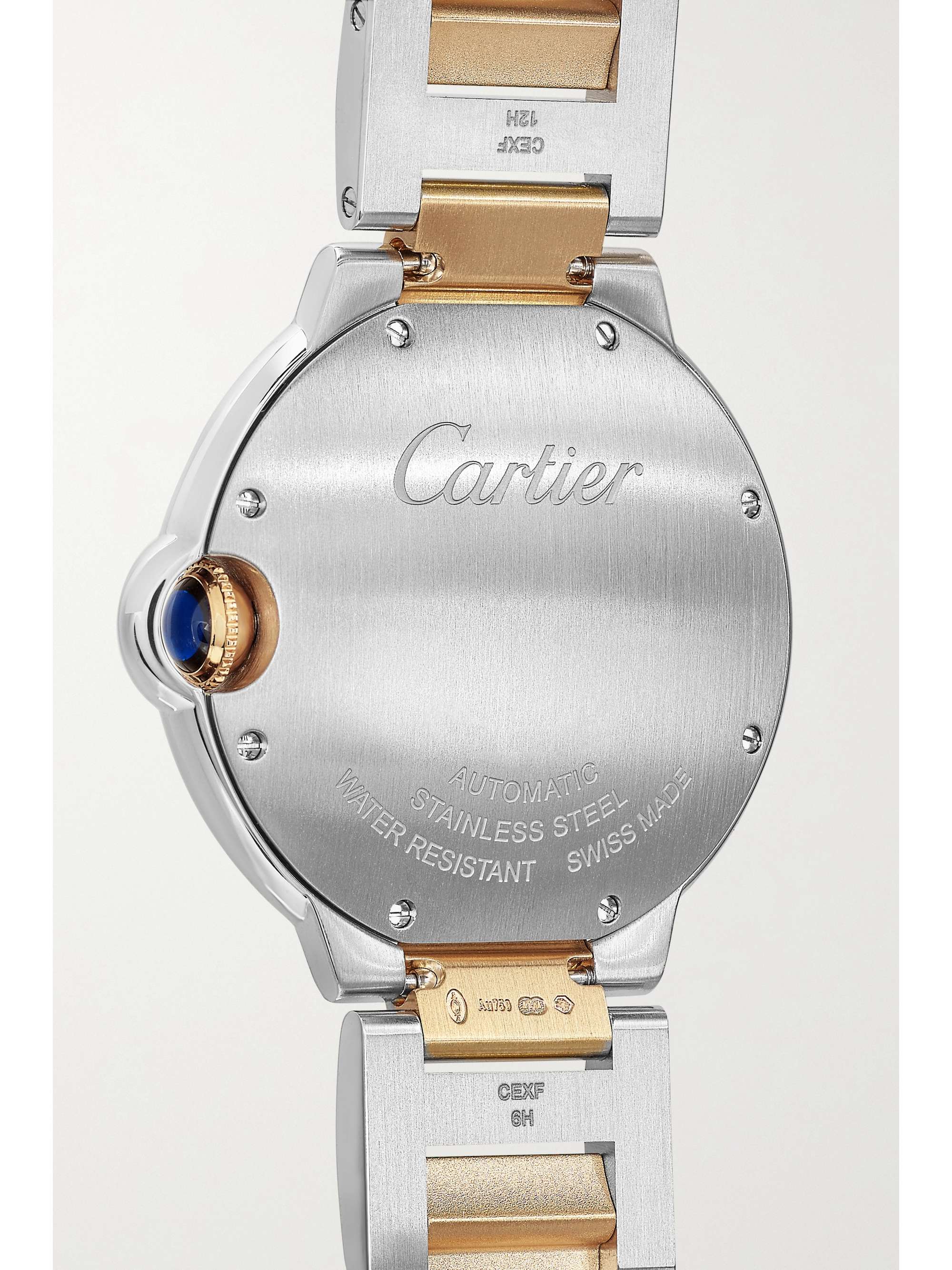 CARTIER Ballon Bleu de Cartier Automatic 36.6mm 18-karat gold and stainless steel watch
