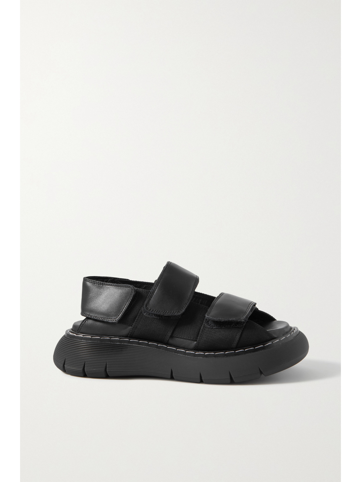 Khaite Side Touch-strap Sandals In Black