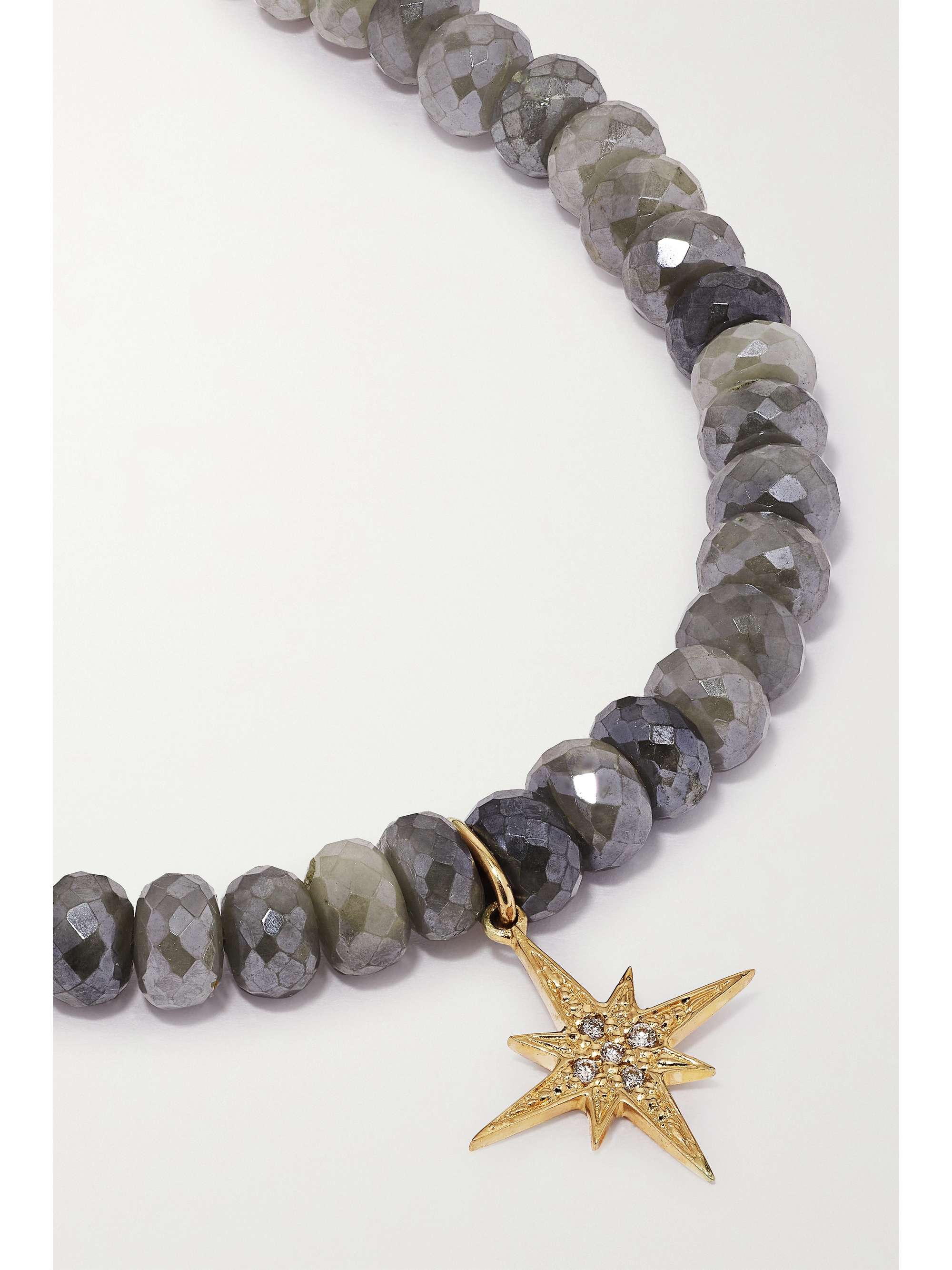 SYDNEY EVAN Small Starburst 14-karat gold, silverite and diamond bracelet