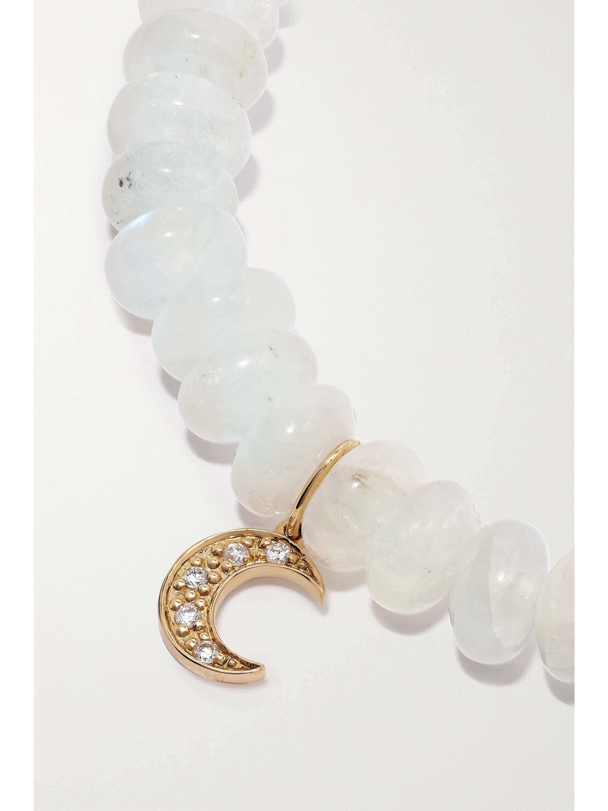 SYDNEY EVAN Star 14-karat gold, moonstone and diamond bracelet