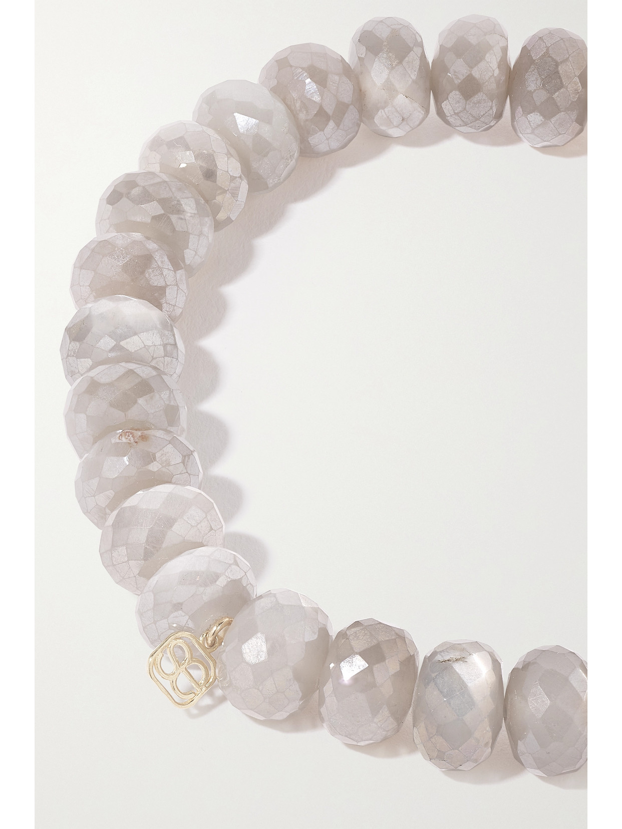 Sydney Evan Love Script 14-karat Gold, Moonstone And Diamond Bracelet In Gold